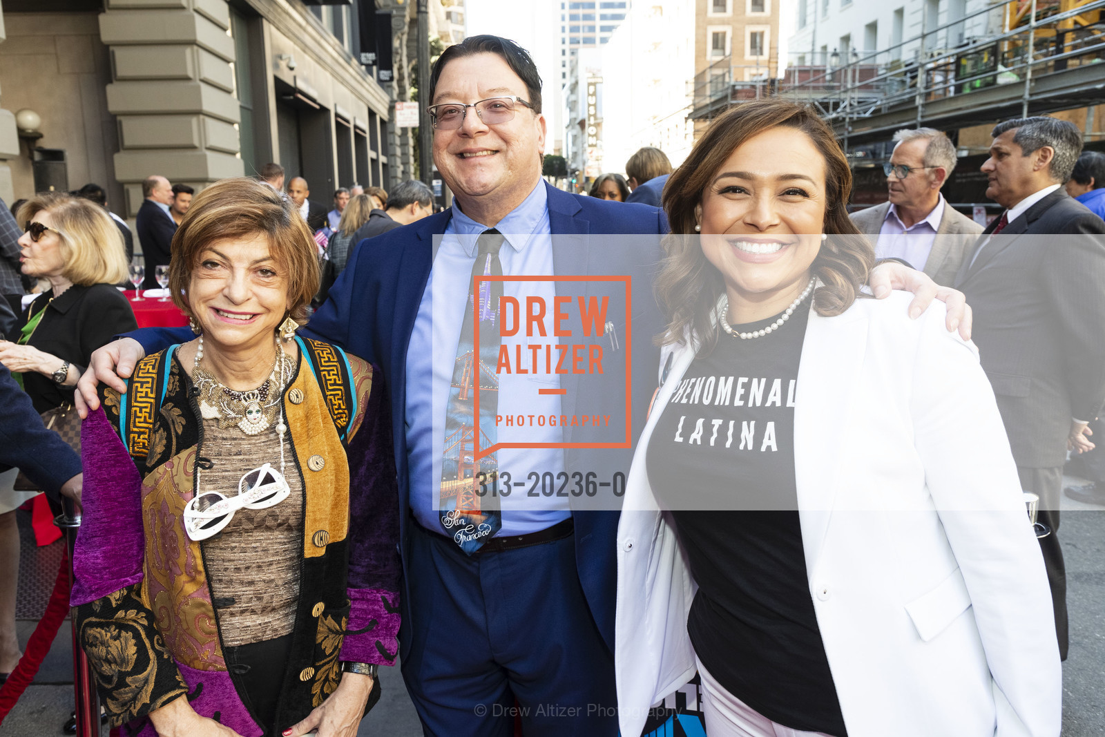 Ludmila Eggleton, Ronnie Rodriguez, Maria Evangelista, John's Grill Election Day Luncheon 2020, John's Grill. 63 Ellis St, Photo #313-20236-0 Ludmila Eggleton, Ronnie Rodriguez, Maria Evangelista, Photo #313-20236-0