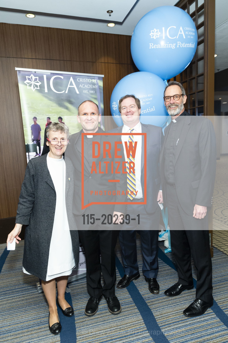 Sister Lilly Fitzpatrick, Travis Russell, Paul Mohun, Greg Bonfiglio, ICA Cristo Rey 10th Anniversary Annual Business Lunch 2020, Hyatt Regency. 5 Embarcadero Center, March 4th, 2020, Photo #115-20239-1 Sister Lilly Fitzpatrick, Travis Russell, Paul Mohun, Greg Bonfiglio, Photo #115-20239-1