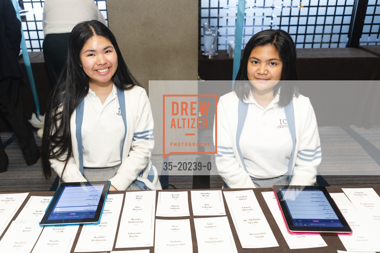 Jasmine Gloria, Chrisma Tanasa, ICA Cristo Rey 10th Anniversary Annual Business Lunch 2020, Hyatt Regency. 5 Embarcadero Center, Photo #35-20239-0 Jasmine Gloria, Chrisma Tanasa, Photo #35-20239-0