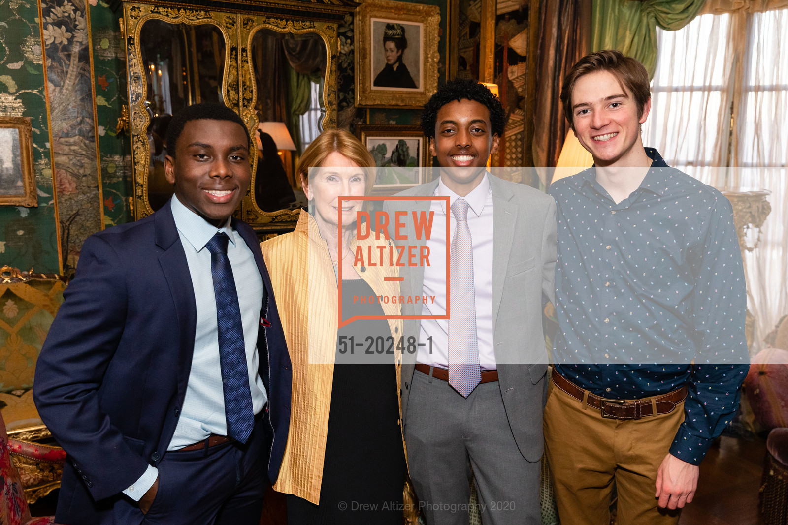 Donald Singleton, Brenda Osborne, David Tameroff, Colin Oliver, USF Honor’s College Celebration, Private Residence, March 3rd, 2020, Photo #51-20248-1 Donald Singleton, Brenda Osborne, David Tameroff, Colin Oliver, Photo #51-20248-1