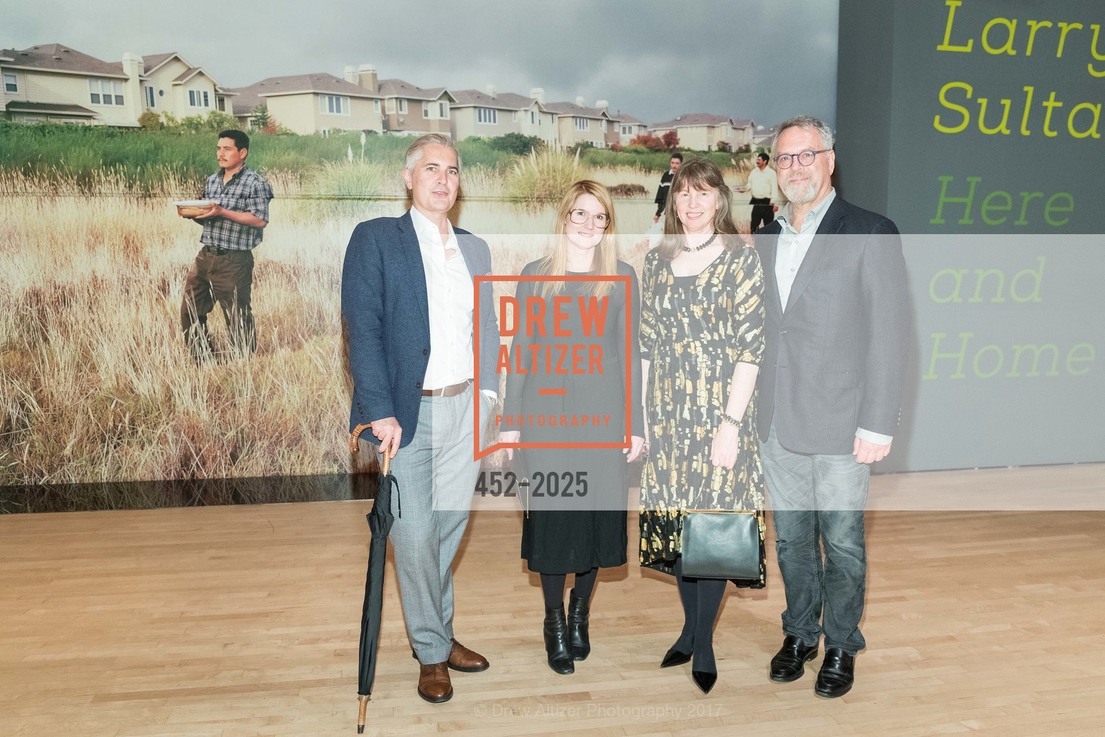 Dale Cook, Julie Casemore, Leslie Berriman, Nion McEvoy, Larry Sultan: Here and Home Preview + Reception at SFMOMA, SFMOMA. Van Ness, April 12th, 2017, Photo #452-2025 Dale Cook, Julie Casemore, Leslie Berriman, Nion McEvoy, Photo #452-2025