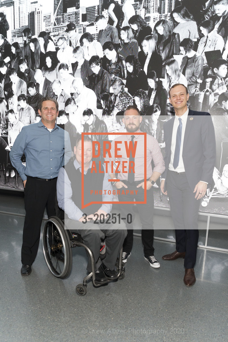 Matt Fenzl, Sean Simonson, Travis Ricks, Wade Ruffy, Challenged Athlete's Foundation Annual Gala, SFMOMA. 155 3rd Street, March 4th, 2020, Photo #3-20251-0 Matt Fenzl, Sean Simonson, Travis Ricks, Wade Ruffy, Photo #3-20251-0