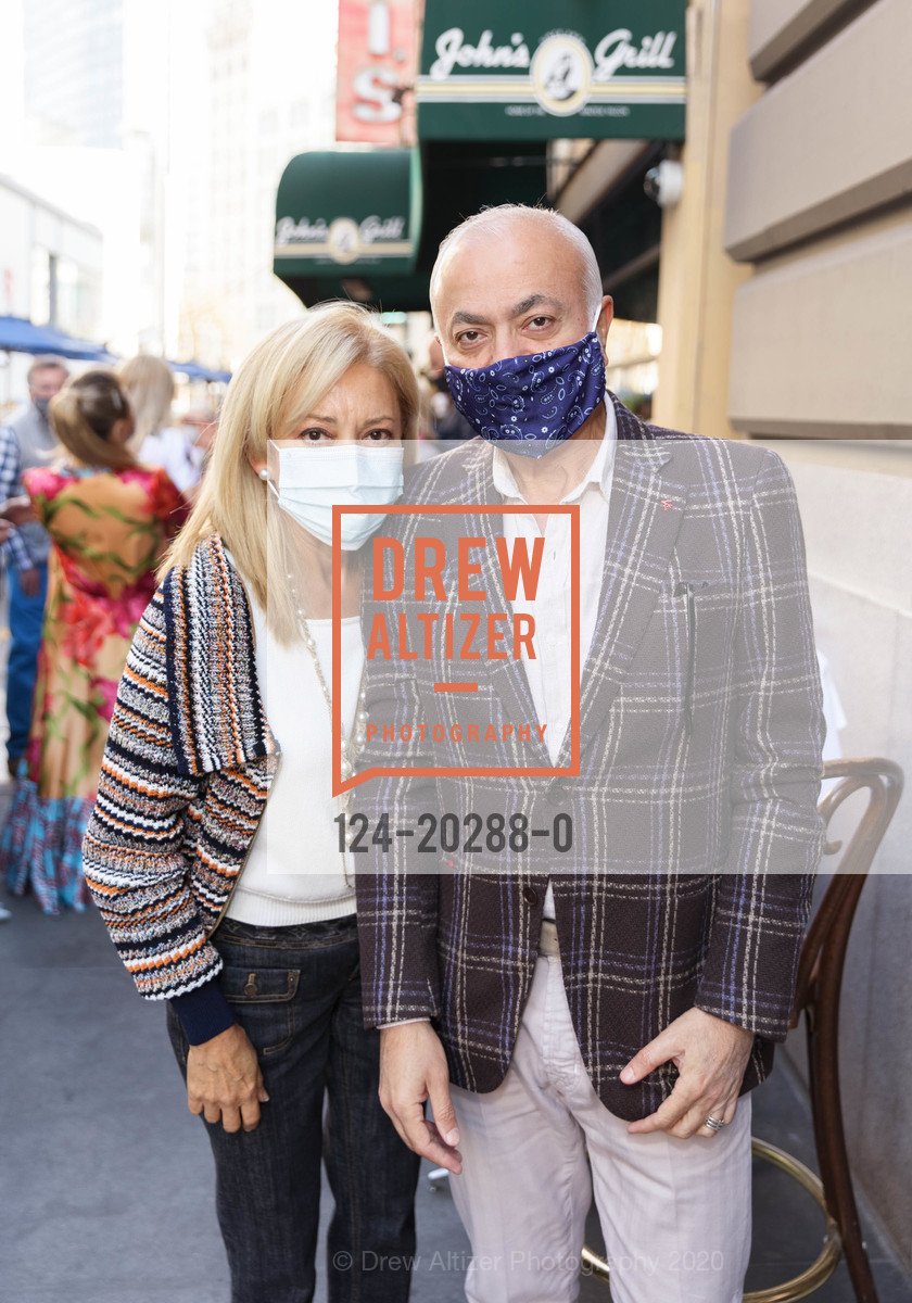 Elizabeth Zareh, Edward Sarkiss, SF Fashion Show To Support First Responders, John's Grill. 63 Ellis Street, November 2nd, 2020, Photo #124-20288-0 Elizabeth Zareh, Edward Sarkiss, Photo #124-20288-0