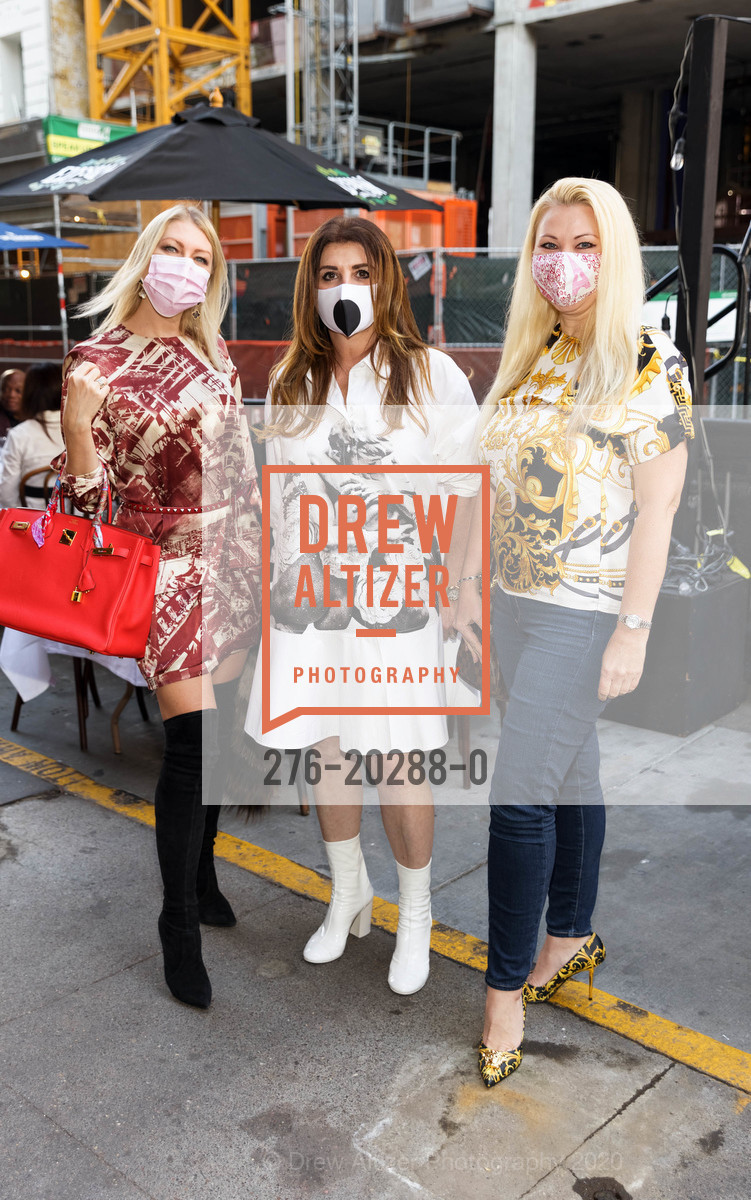 Lana Dobbs, Farah Makras, Lena Gikkas, SF Fashion Show To Support First Responders, John's Grill. 63 Ellis Street, November 2nd, 2020, Photo #276-20288-0 Lana Dobbs, Farah Makras, Lena Gikkas, Photo #276-20288-0