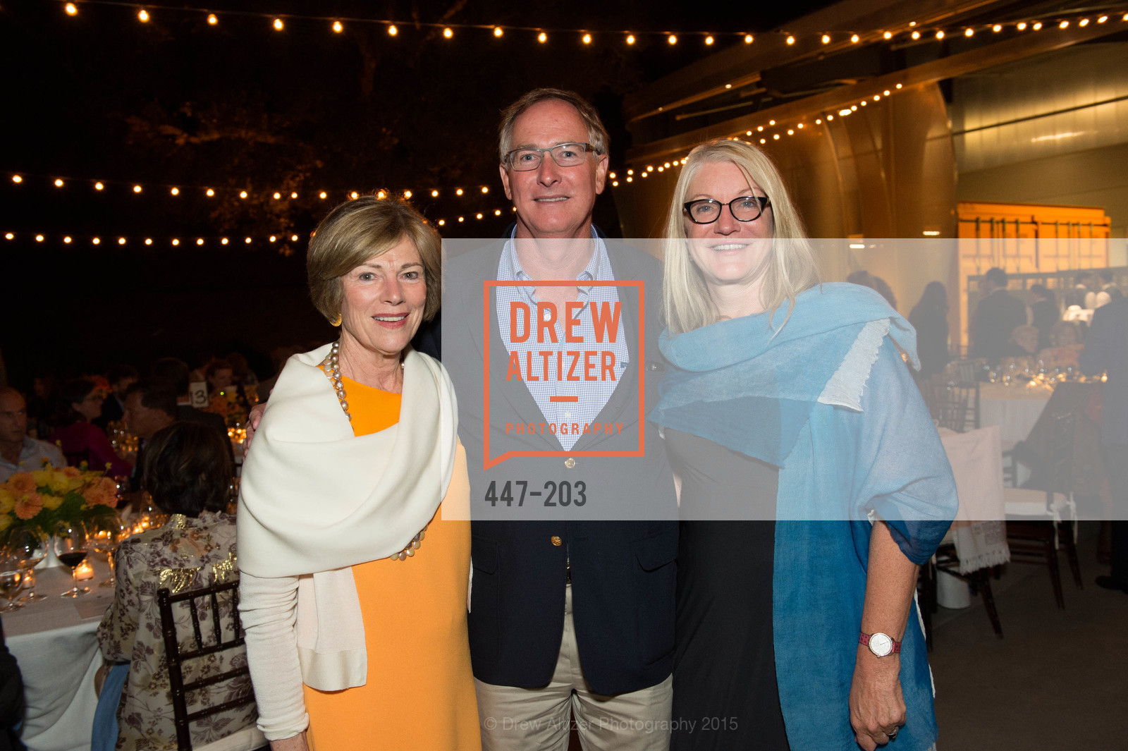 Pam Kramlich, Cab Gilbreath, Suzanne Deal Booth, Gucci & Vogue Dinner, Odette Estate. Odette Estate, . 5998 Silverado Trail, July 26th, 2015, Photo #447-203 Pam Kramlich, Cab Gilbreath, Suzanne Deal Booth, Photo #447-203