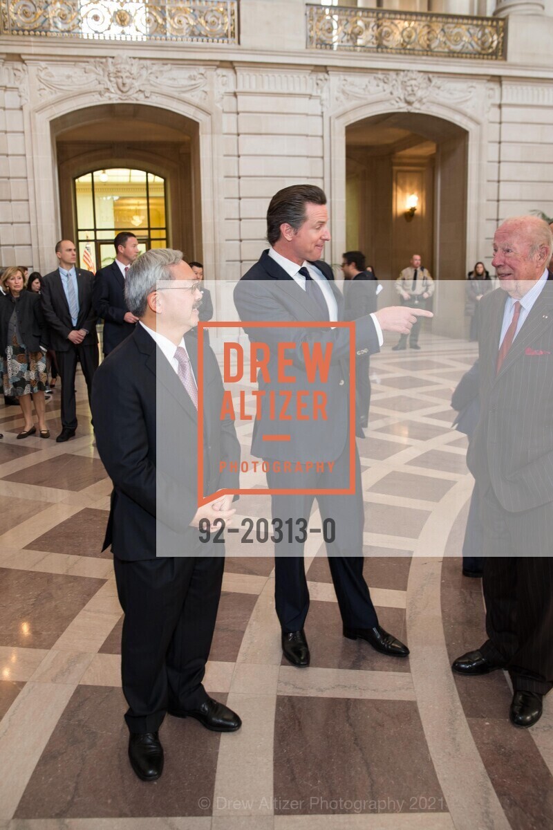Mayor Ed Lee, Gavin Newsom, George Shultz, In Memoriam: George Shultz, Various, February 7th, 2021, Photo #92-20313-0 Mayor Ed Lee, Gavin Newsom, George Shultz, Photo #92-20313-0