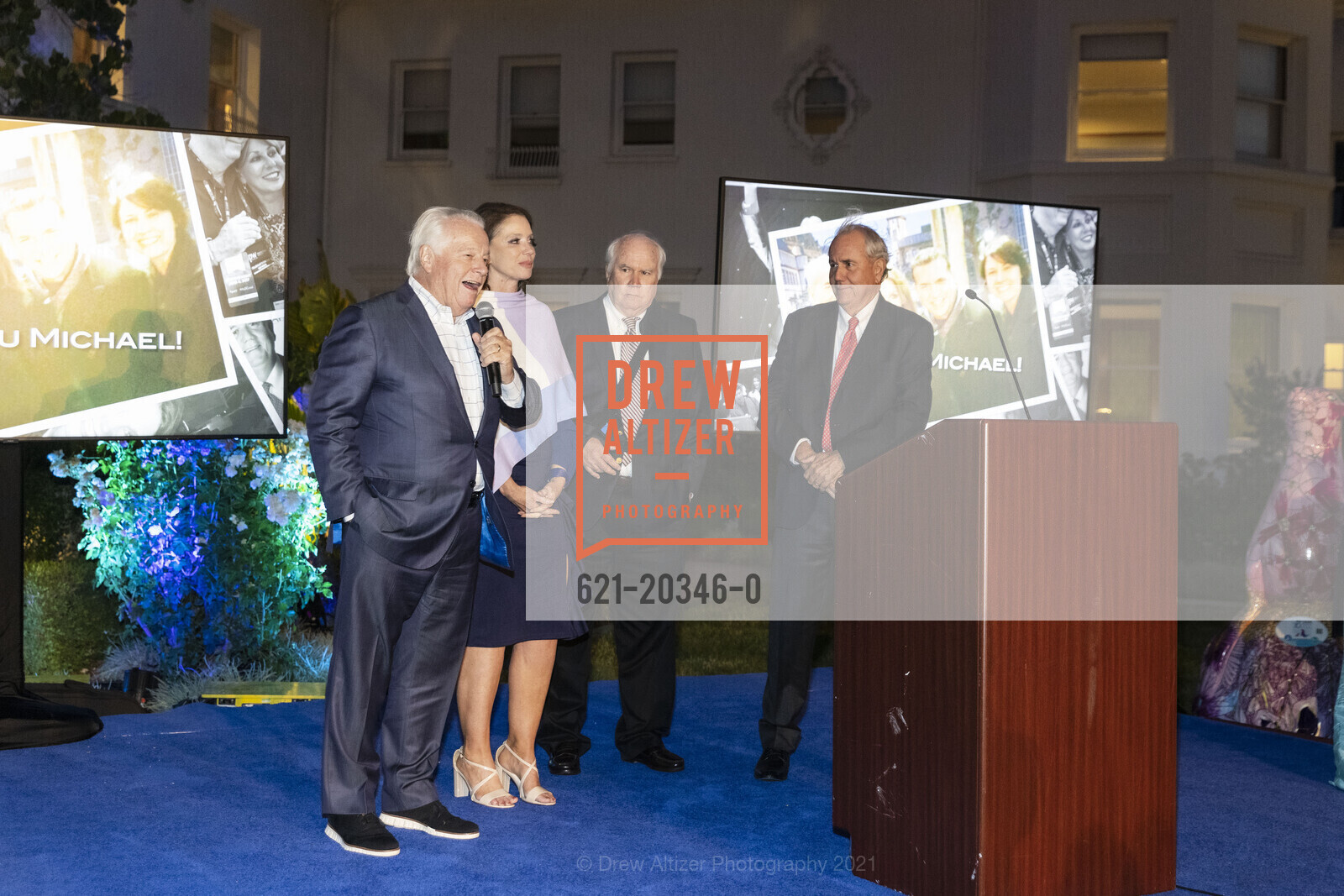 Caroline Beteta, Pat Gallagher, Mike Gallagher, Aquarium of The Bay Blue Marble Event 2021, PIER 39, June 8th, 2021, Photo #621-20346-0 Caroline Beteta, Pat Gallagher, Mike Gallagher, Photo #621-20346-0