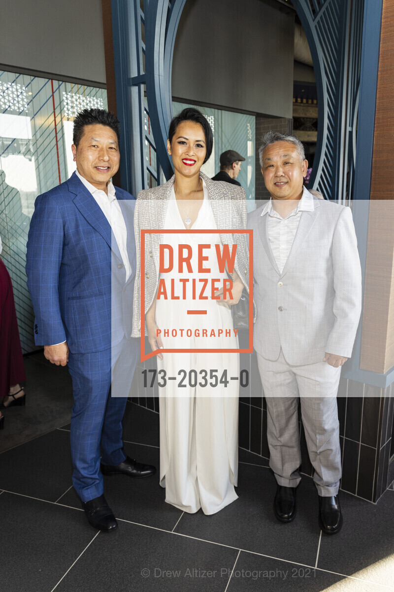 Ray Mah, Cindy Huynh, Steve Chen, Empress By Boon – Grand Opening, Empress By Boon. 838 Grant Ave, June 18th, 2021, Photo #173-20354-0 Ray Mah, Cindy Huynh, Steve Chen, Photo #173-20354-0