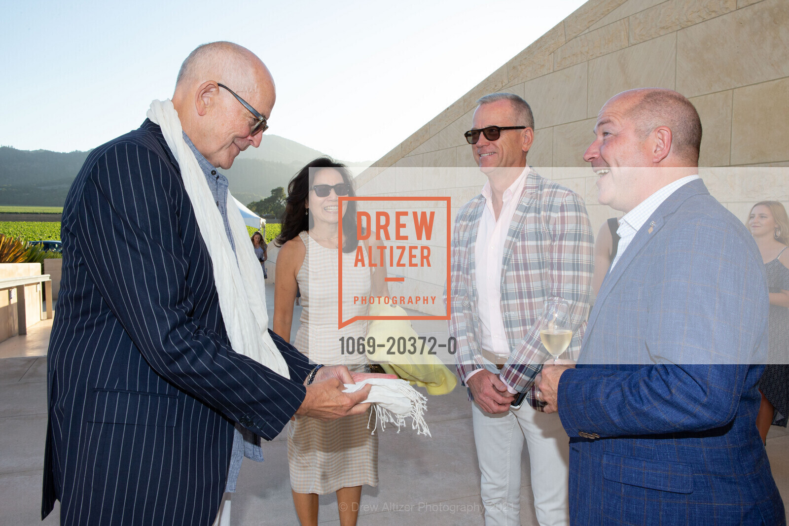 Jon Holman, Audrey Hanneman, Paul Hanneman, Chris Barefoot, Opus One Patron Dinner - Festival Napa Valley 2021, Opus One Winery. 7900 St Helena Hwy, July 17th, 2021, Photo #1069-20372-0 Jon Holman, Audrey Hanneman, Paul Hanneman, Chris Barefoot, Photo #1069-20372-0