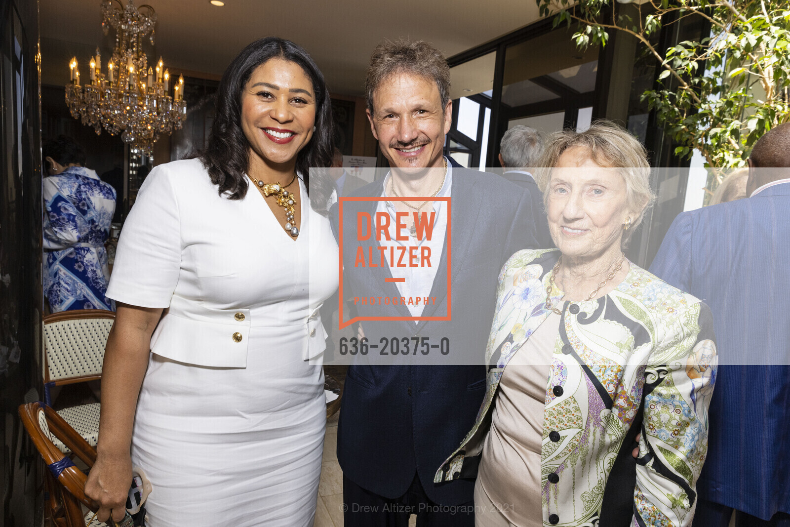 London Breed, Caesar Alexzander, Nancy Bechtle, Charlotte Shultz's Celebratory Brunch Honoring Tom Horn, French Legion of Honor Recipient, Various, November 6th, 2021, Photo #636-20375-0 London Breed, Caesar Alexzander, Nancy Bechtle, Photo #636-20375-0