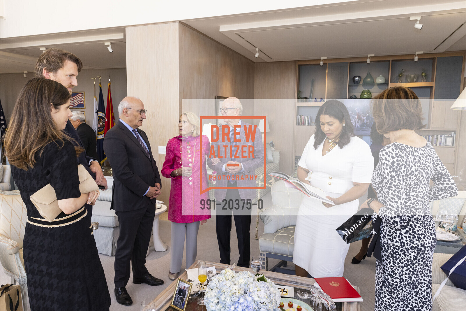 Geertje Jung, Frederic Jung, Philippe Etienne, Charlotte Shultz, Tom Horn, London Breed, Charlotte Shultz's Celebratory Brunch Honoring Tom Horn, French Legion of Honor Recipient, Private Residence, July 19th, 2021, Photo #991-20375-0 Geertje Jung, Frederic Jung, Philippe Etienne, Charlotte Shultz, Tom Horn, London Breed, Photo #991-20375-0