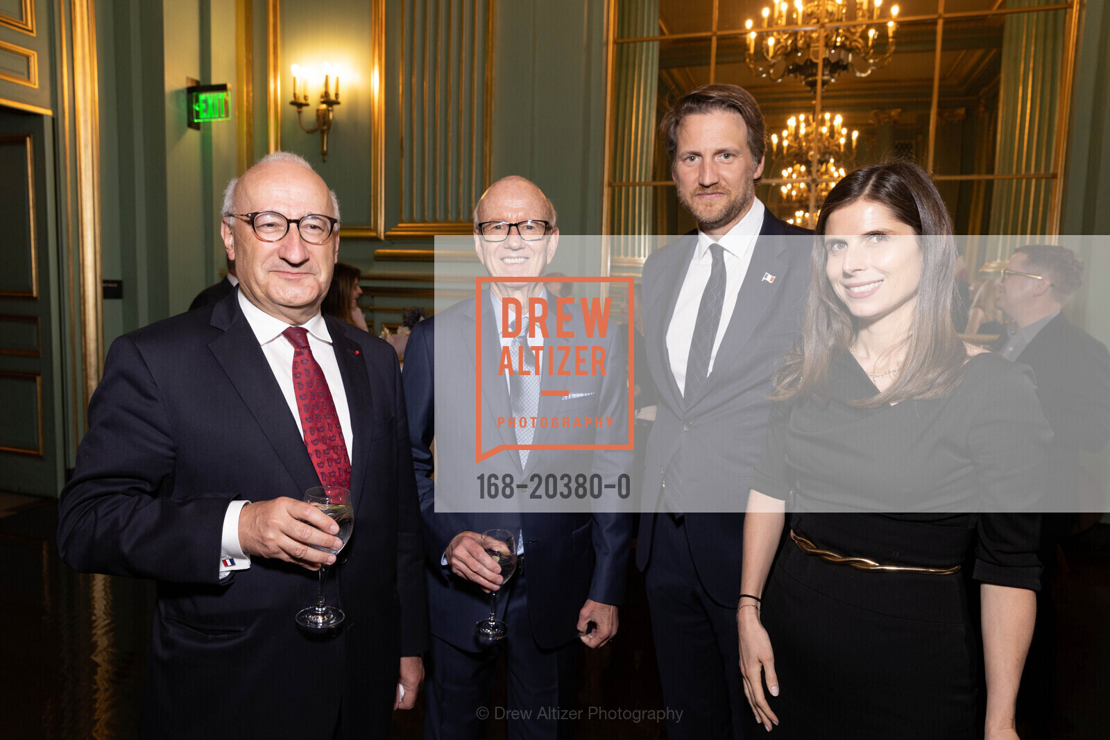 Philippe Etienne, Tom Horn, Frederic Jung, Marie-Elodie Jung Bazy, Tom Horn Receives the The French Legion of Honour, War Memorial Veterans Building, Green Room. 401 Van Ness Ave, Photo #168-20380-0 Philippe Etienne, Tom Horn, Frederic Jung, Marie-Elodie Jung Bazy, Photo #168-20380-0