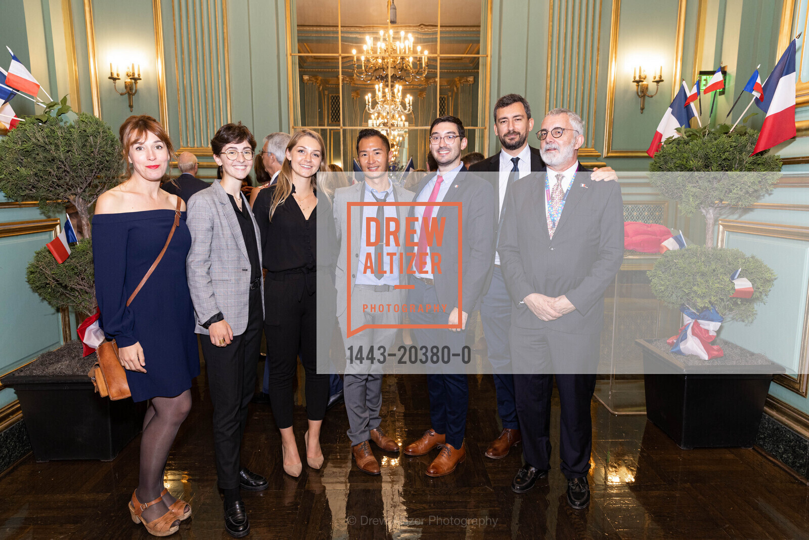 Vince Banks, Lionel Guittard, Andrea Abuin, Oliver Reynes, Tom Horn Receives the The French Legion of Honour, War Memorial Veterans Building, Green Room. 401 Van Ness Ave, Photo #1443-20380-0 Vince Banks, Lionel Guittard, Andrea Abuin, Oliver Reynes, Photo #1443-20380-0