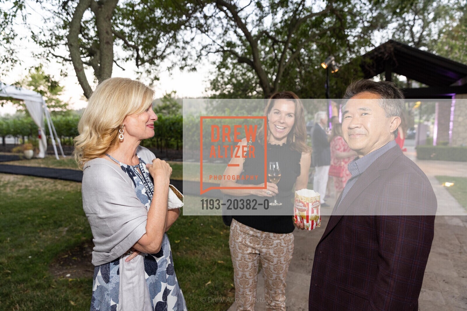 Karen Walker, Kristen Sorensen, Danny Tran, Frank Family Vineyards Patron Dinner For Festival Napa Valley 2021, Frank Family Vineyards. 1091 Larkmead Ln, Photo #1193-20382-0 Karen Walker, Kristen Sorensen, Danny Tran, Photo #1193-20382-0