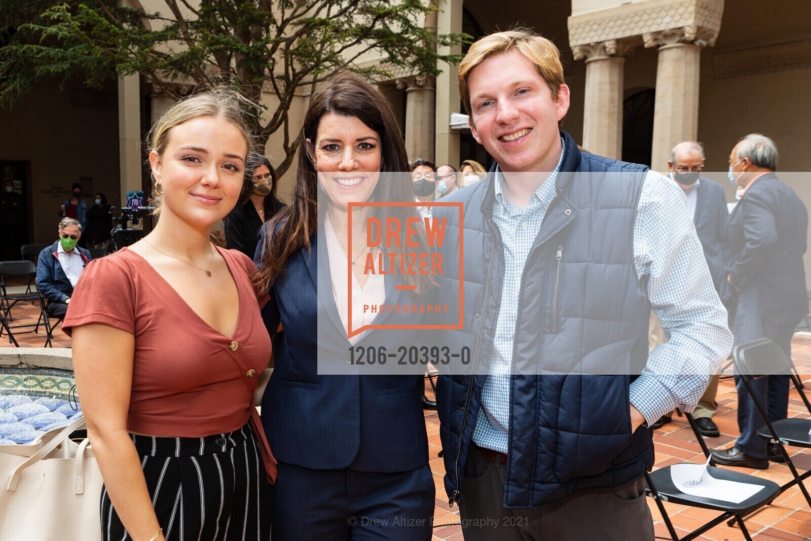 Gabrielle Kunkel, Catherine Stefani, Andy Mullan, Jewish Community Relations Council Press Conference 2021, Congregation Emanu-El. 2 Lake St, July 29th, 2021, Photo #1206-20393-0 Gabrielle Kunkel, Catherine Stefani, Andy Mullan, Photo #1206-20393-0