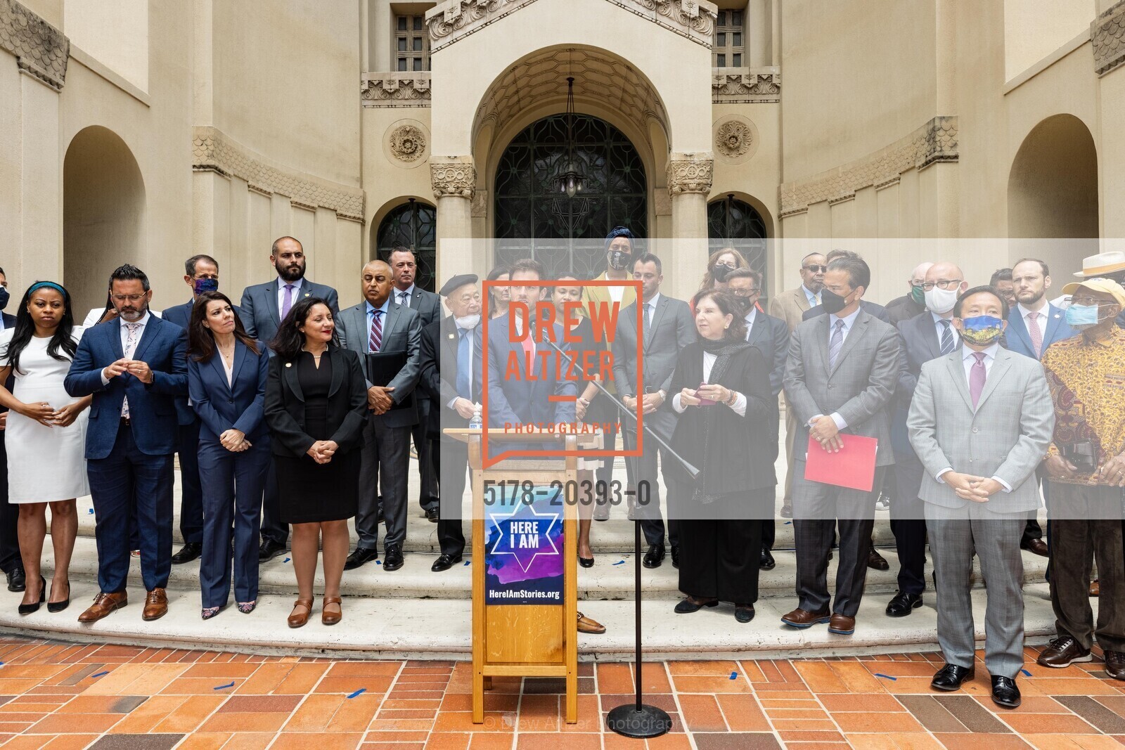 Shanell Williams, Ahsha Safaí, Catherine Stefani, Rudy Gonzalez, Tyler Gregory, Dennis Wu, London Breed, Marcella White Campbell, Manny Yekutiel, Anita Friedman, Michael Pappas, Paul Fitzgerald, Rob Bonta, Chesa Boudin, David Chiu, Jewish Community Relations Council Press Conference 2021, Congregation Emanu-El. 2 Lake St, Photo #5178-20393-0 Shanell Williams, Ahsha Safaí, Catherine Stefani, Rudy Gonzalez, Tyler Gregory, Dennis Wu, London Breed, Marcella White Campbell, Manny Yekutiel, Anita Friedman, Michael Pappas, Paul Fitzgerald, Rob Bonta, Chesa Boudin, David Chiu, Photo #5178-20393-0