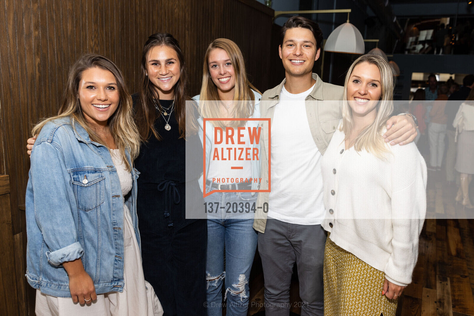 Makenna House, Maddie Clark, Peyton House, Peter Willis, Kassi House, Luna American Brasserie Grand Re-Opening, Luna Brasserie. 694 Valencia Street, July 29th, 2021, Photo #137-20394-0 Makenna House, Maddie Clark, Peyton House, Peter Willis, Kassi House, Photo #137-20394-0
