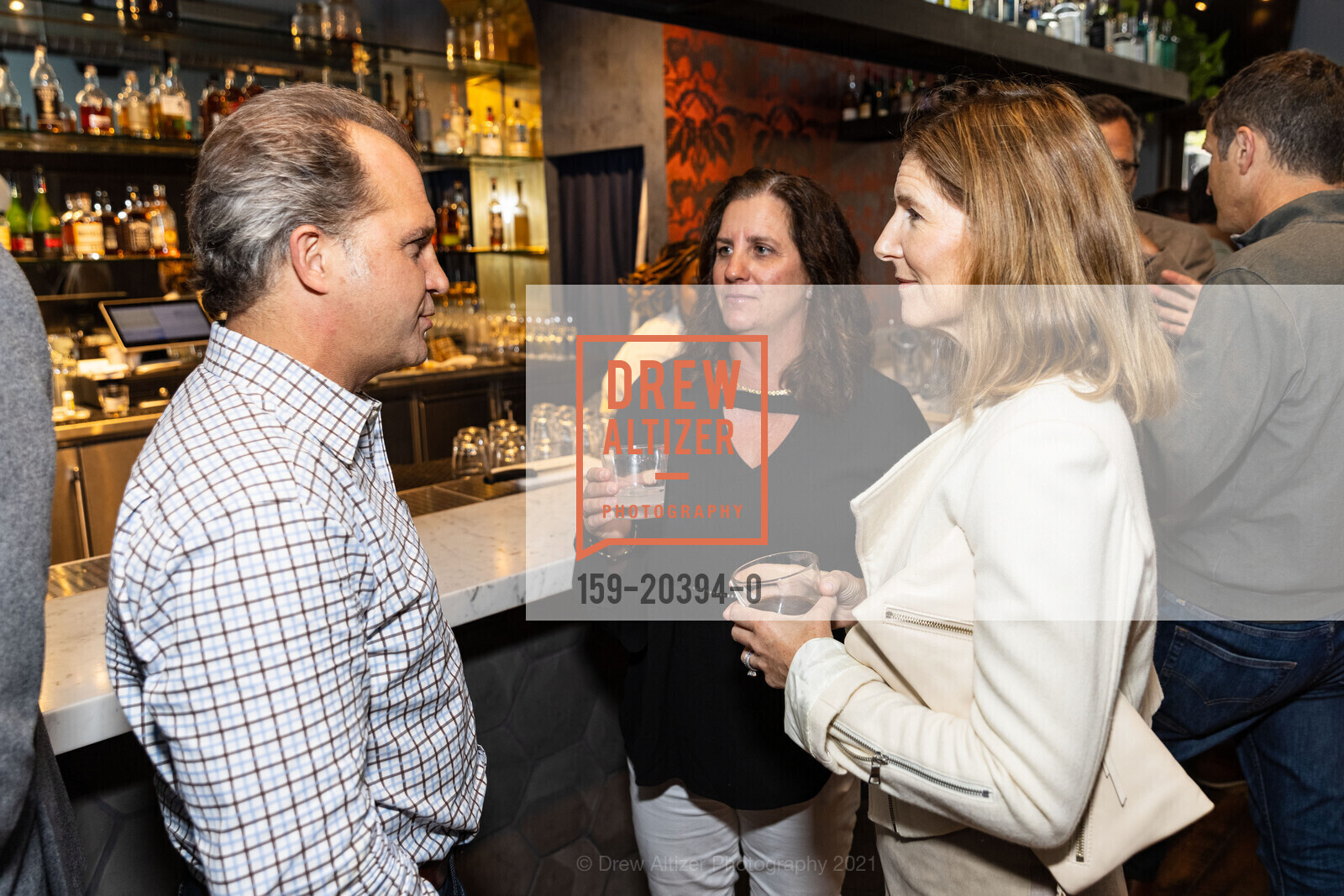 Tony Marcell, Evelyn Armstrong, Francesca Amann, Luna American Brasserie Grand Re-Opening, Luna Brasserie. 694 Valencia Street, July 29th, 2021, Photo #159-20394-0 Tony Marcell, Evelyn Armstrong, Francesca Amann, Photo #159-20394-0