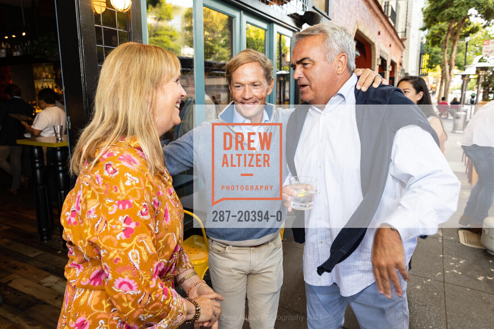 Margaret Scattini, Mike House, Kevin Walters, Luna American Brasserie Grand Re-Opening, Luna Brasserie. 694 Valencia Street, July 29th, 2021, Photo #287-20394-0 Margaret Scattini, Mike House, Kevin Walters, Photo #287-20394-0