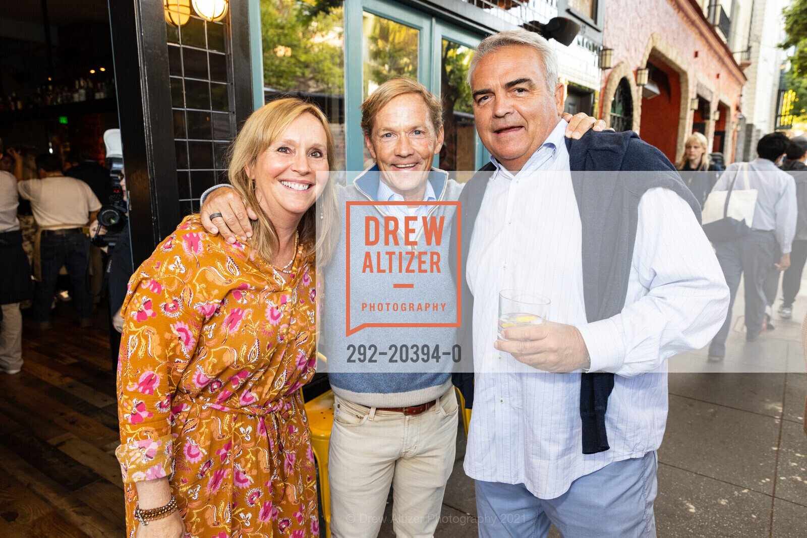 Margaret Scattini, Mike House, Kevin Walters, Luna American Brasserie Grand Re-Opening, Luna Brasserie. 694 Valencia Street, July 29th, 2021, Photo #292-20394-0 Margaret Scattini, Mike House, Kevin Walters, Photo #292-20394-0