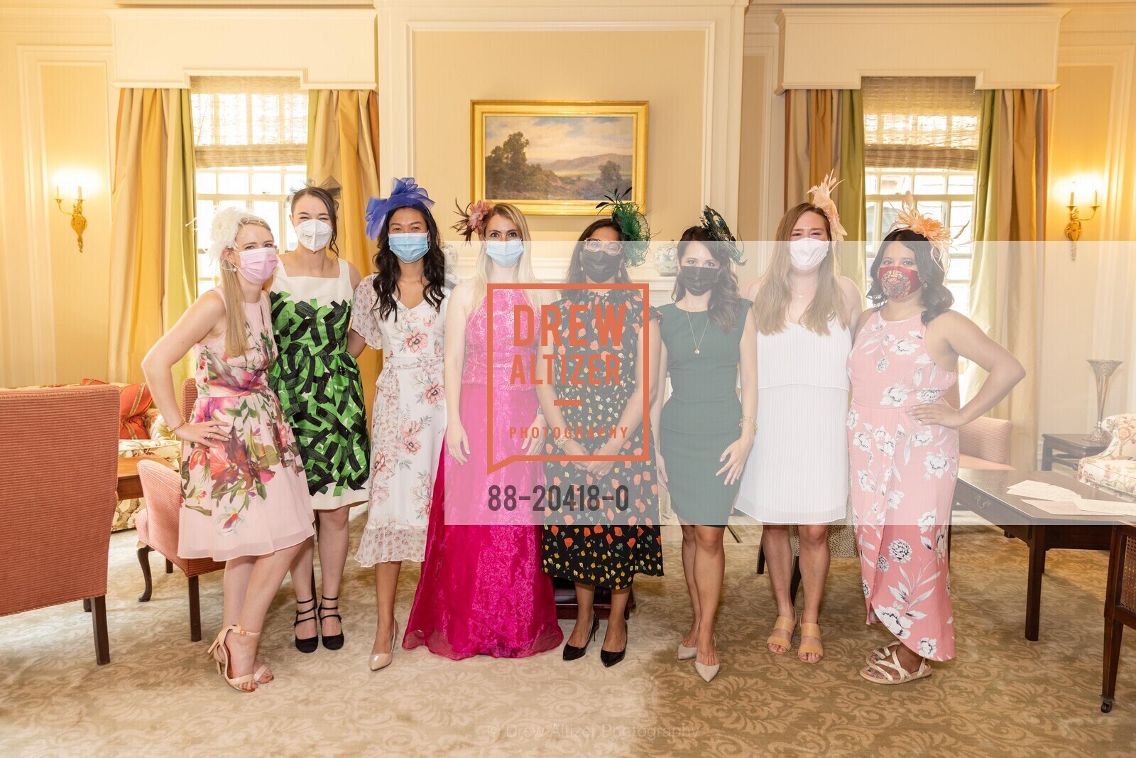 Kendall Knoll, Grace Henry, Amy Tam, Elizabeth Swaney, Aireen Batungbakal, Megan Coleman, Karen Datangel, Spinsters of SF Hosts New Member Tea, Private, Photo #88-20418-0 Kendall Knoll, Grace Henry, Amy Tam, Elizabeth Swaney, Aireen Batungbakal, Megan Coleman, Karen Datangel, Photo #88-20418-0