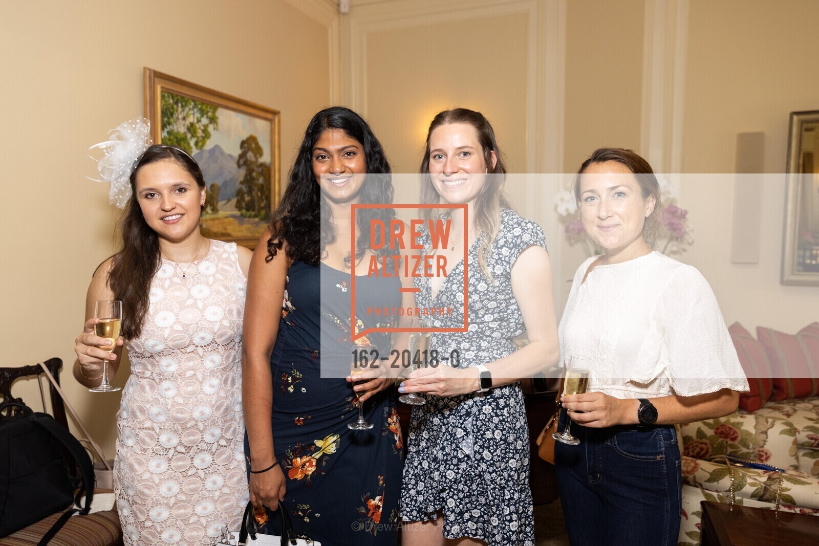 Olga Terets, Neha Prakash, Sammie Hugo, Melissa Frick, Spinsters of SF Hosts New Member Tea, Private, Photo #162-20418-0 Olga Terets, Neha Prakash, Sammie Hugo, Melissa Frick, Photo #162-20418-0