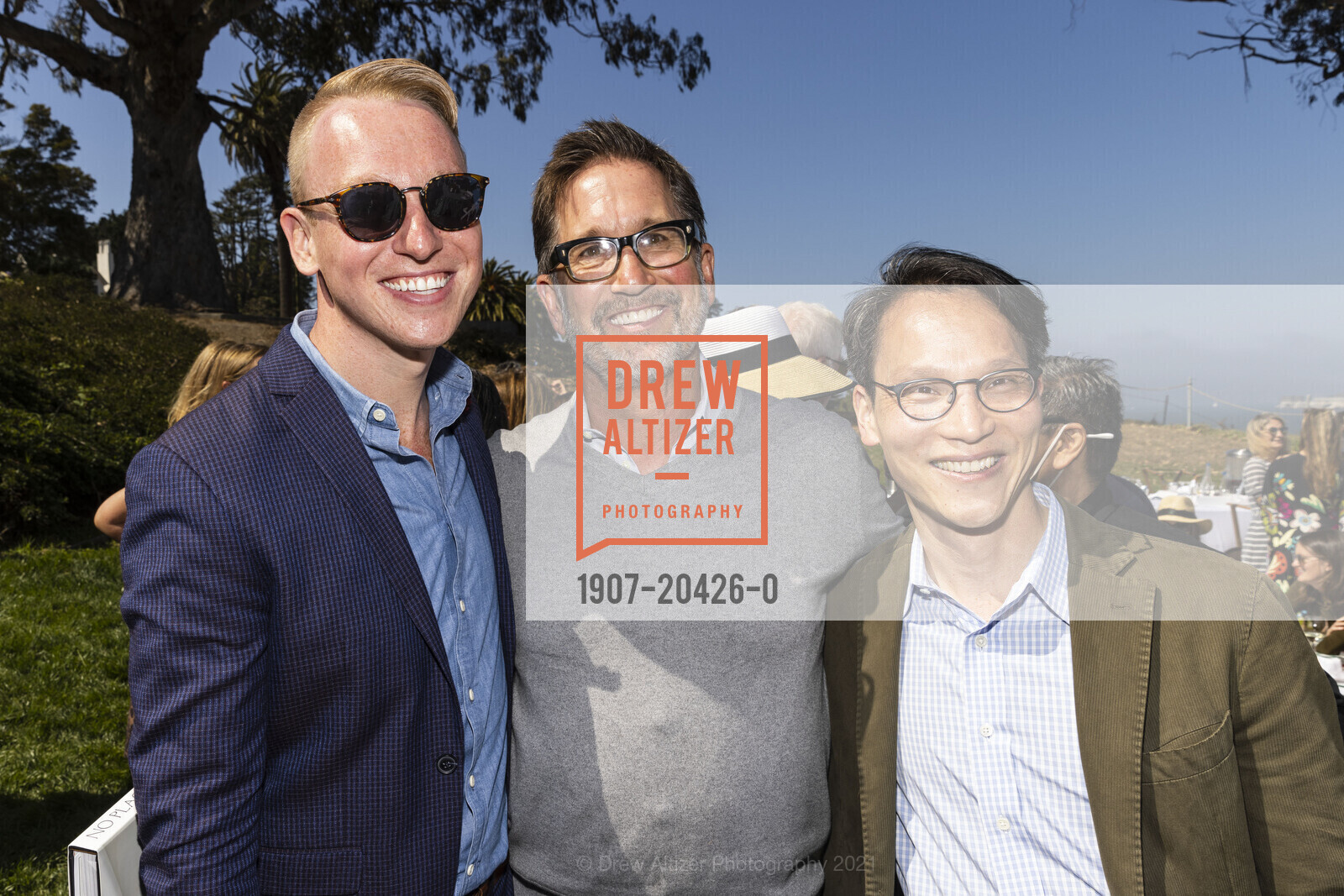 Clayton Bishop, Doug Dolezal, Martin Young, ICAA Luncheon Honoring Madeline Stuart, The General's Residence. 1 Fort Mason, September 12th, 2021, Photo #1907-20426-0 Clayton Bishop, Doug Dolezal, Martin Young, Photo #1907-20426-0