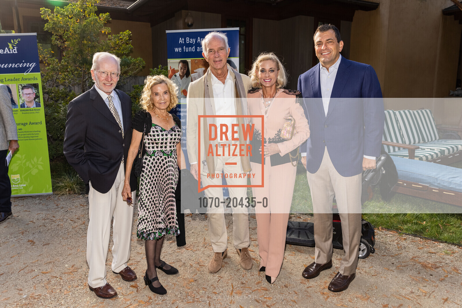 Bob Strickland, Gail Strickland, Gary Morgenthaler, Eileen Morgenthaler, Scott Maslin, LymeAid Benefiting The Bay Area Lyme Foundation, Private Residence, September 18th, 2021, Photo #1070-20435-0 Bob Strickland, Gail Strickland, Gary Morgenthaler, Eileen Morgenthaler, Scott Maslin, Photo #1070-20435-0