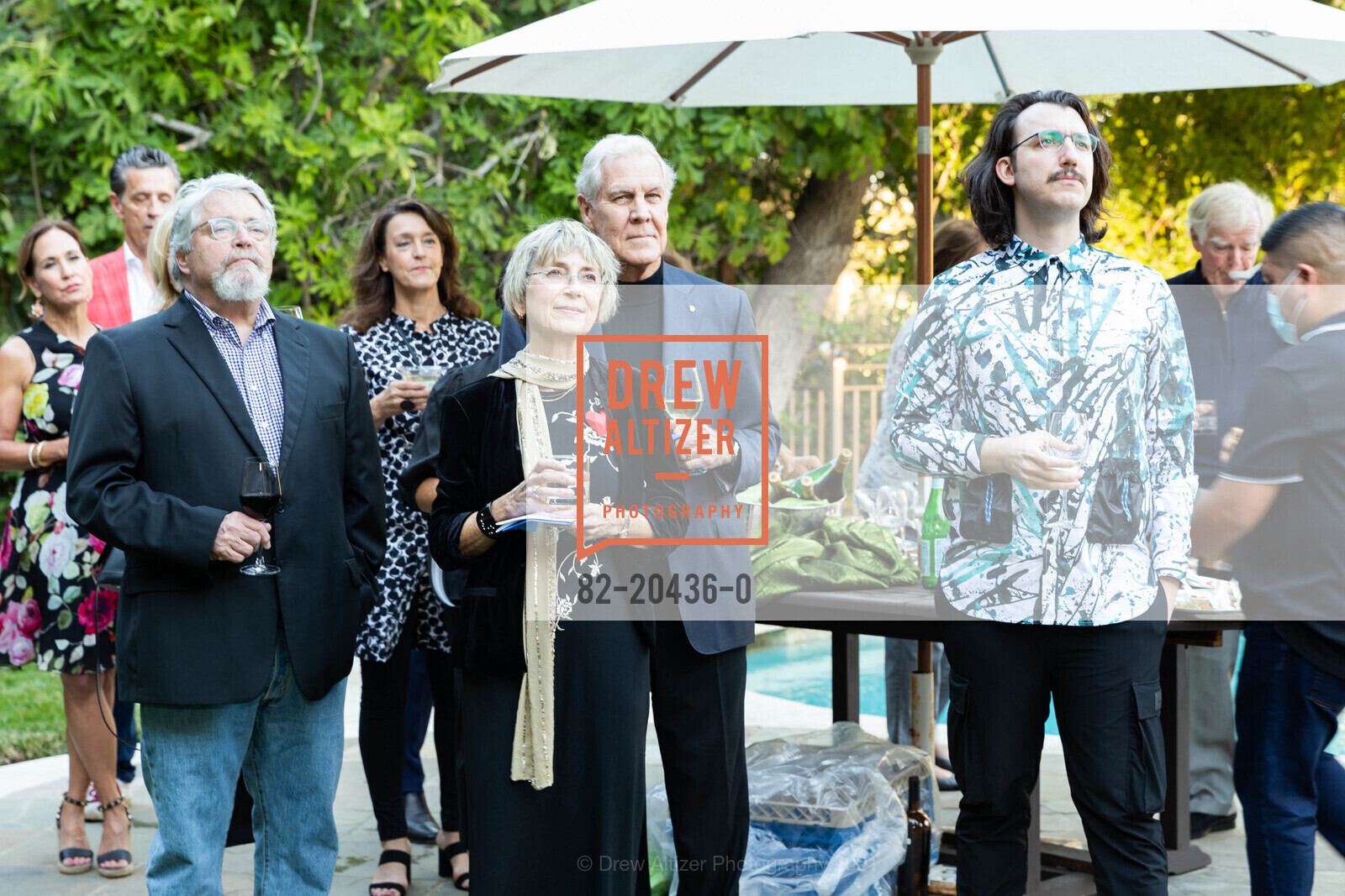 Jeff Kelley, Toby Fernald, Barry Fernald, Hakki, San Jose Museum of Art Gala Watch Parties 2021!, Private Residence, September 18th, 2021, Photo #82-20436-0 Jeff Kelley, Toby Fernald, Barry Fernald, Hakki, Photo #82-20436-0