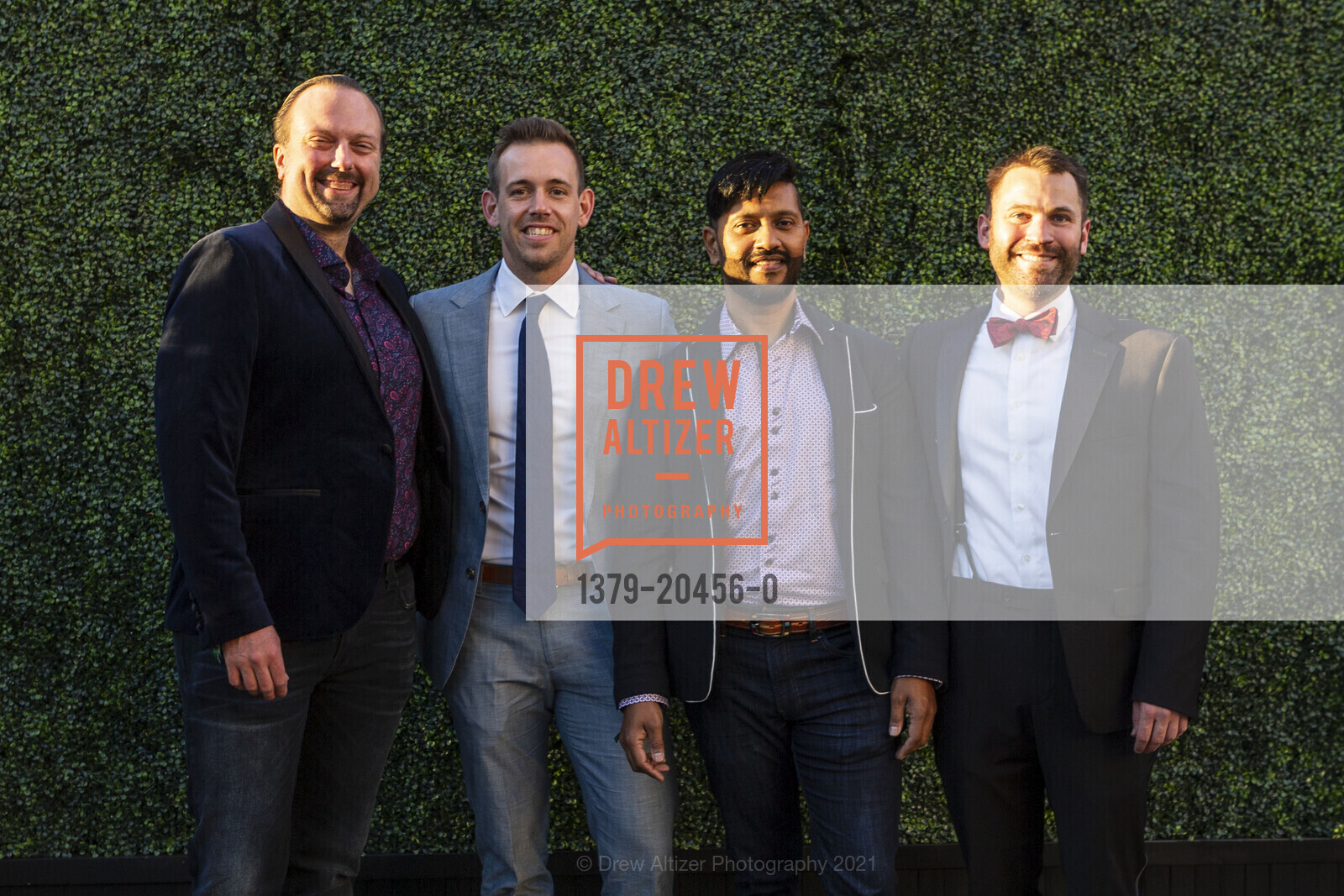 Brad Biel, Chris Sherman, Raj Mirajkar, Todd Graffith, SF Symphony Re-Opening Night Gala, Louise M. Davies Symphony Hall. 201 Van Ness Ave, October 1st, 2021, Photo #1379-20456-0 Brad Biel, Chris Sherman, Raj Mirajkar, Todd Graffith, Photo #1379-20456-0