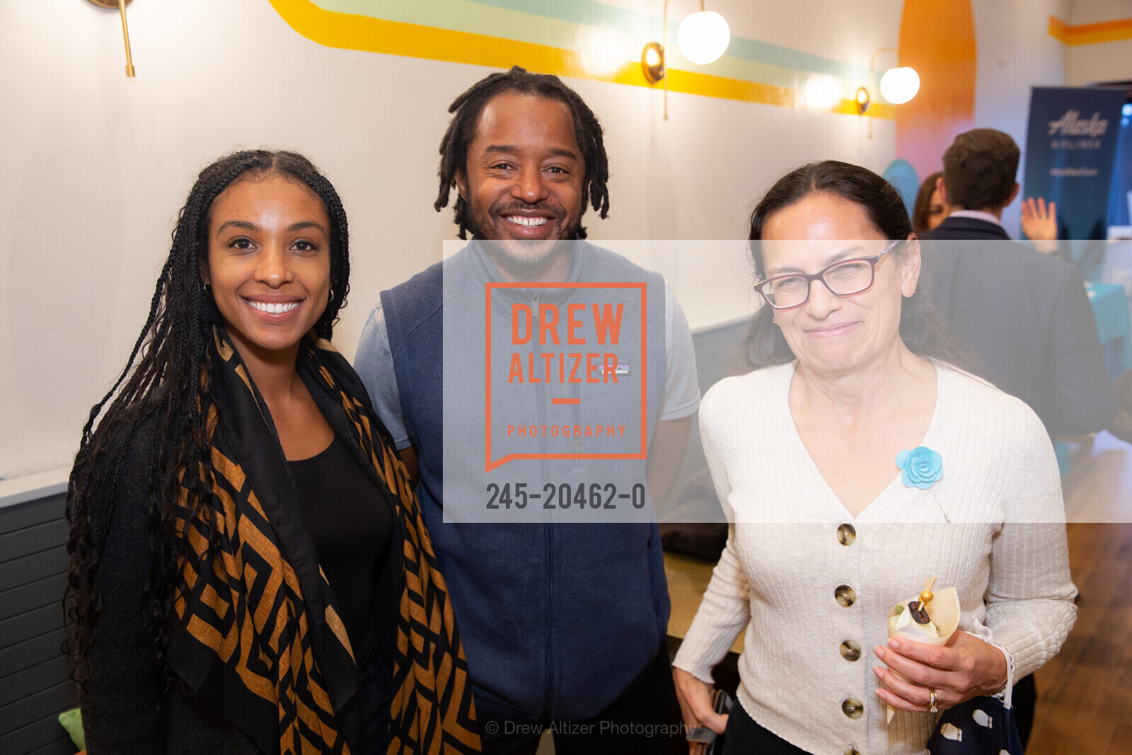 Amirah Davis, Derick Davis, Michelle Londono, SF Chamber of Commerce Business After Hours, BrewVino. 2706 24th St, Photo #245-20462-0 Amirah Davis, Derick Davis, Michelle Londono, Photo #245-20462-0