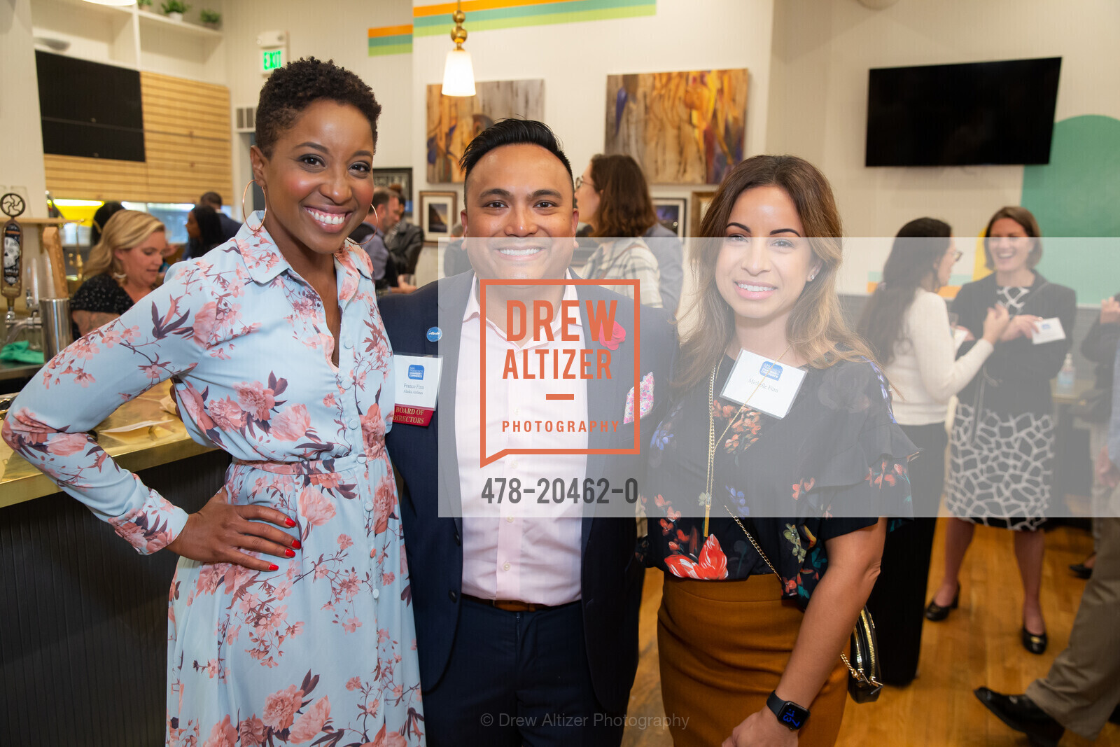 Kumasi Aaron, Franco Finn, Michelle Finn, SF Chamber of Commerce Business After Hours, BrewVino. 2706 24th St, Photo #478-20462-0 Kumasi Aaron, Franco Finn, Michelle Finn, Photo #478-20462-0