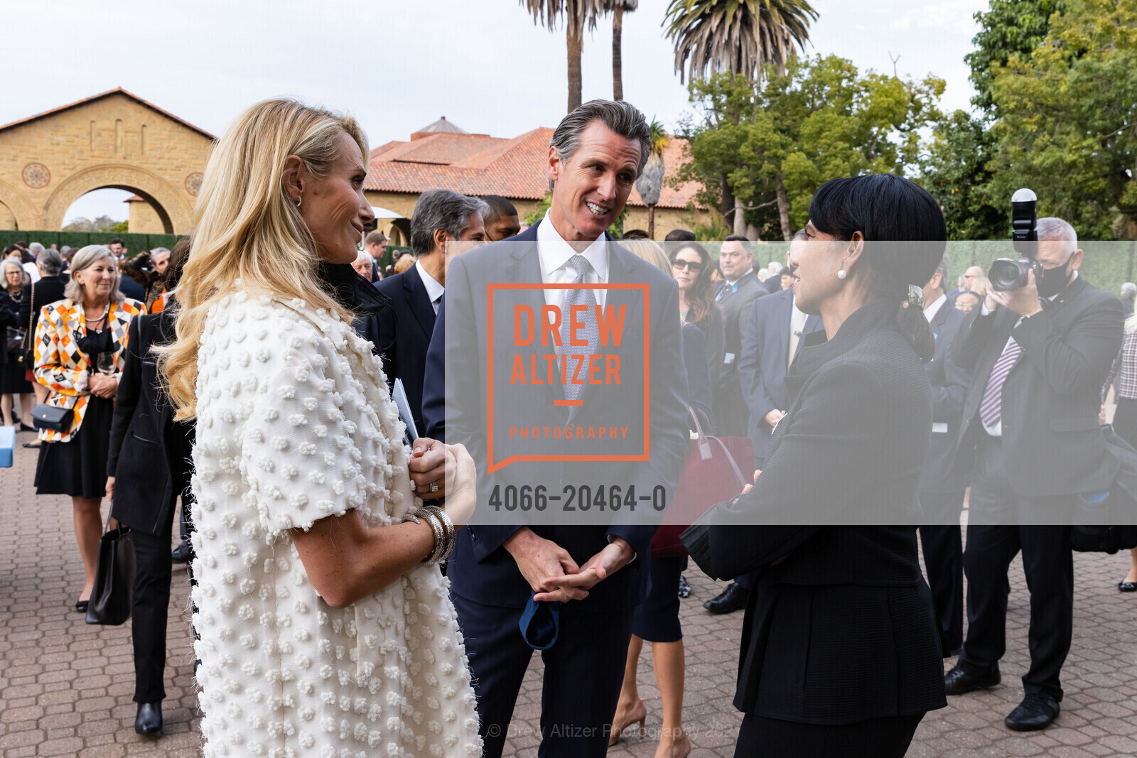Jennifer Siebel Newsom, Condoleezza Rice, Gavin Newsom, George Shultz Remembrance and Celebration of Life 2021, Memorial Church. 450 Jane Stanford Way, October 7th, 2021, Photo #4066-20464-0 Jennifer Siebel Newsom, Condoleezza Rice, Gavin Newsom, Photo #4066-20464-0
