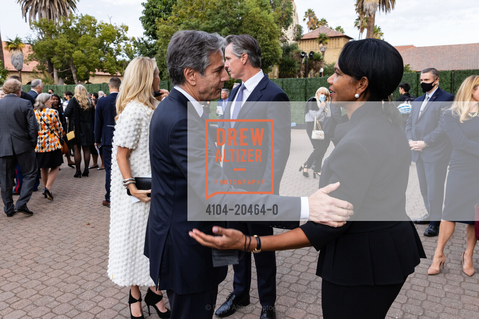 Jennifer Siebel Newsom, Antony Blinken, Gavin Newsom, Condoleezza Rice, George Shultz Remembrance and Celebration of Life 2021, Memorial Church. 450 Jane Stanford Way, October 7th, 2021, Photo #4104-20464-0 Jennifer Siebel Newsom, Antony Blinken, Gavin Newsom, Condoleezza Rice, Photo #4104-20464-0