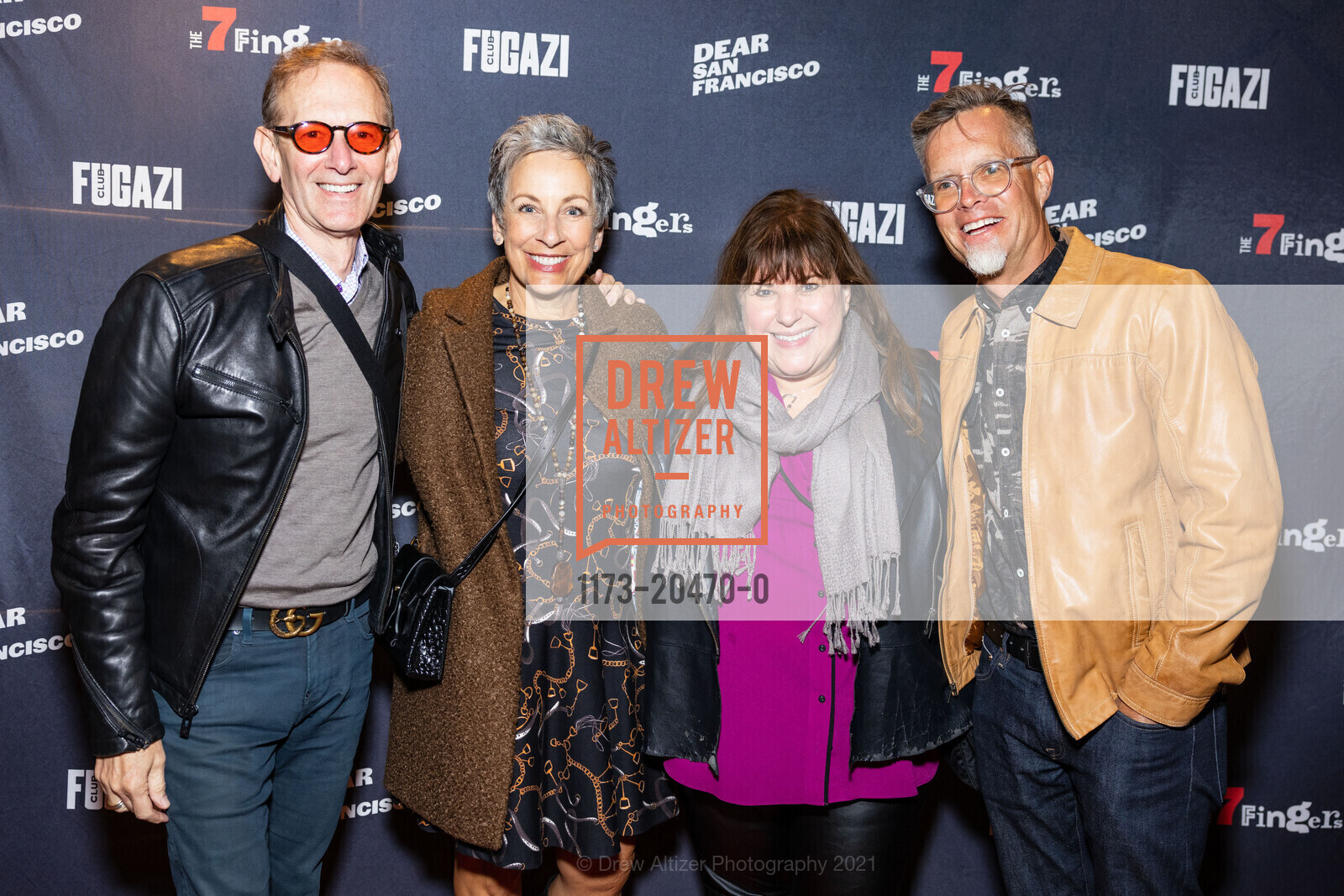 Michael Glover, Patti Rueff, Denise Dettore, Rusty Rueff, "Dear San Francisco" Opening Night at Club Fugazi, Club Fugazi. 678 Green Street, October 12th, 2021, Photo #1173-20470-0 Michael Glover, Patti Rueff, Denise Dettore, Rusty Rueff, Photo #1173-20470-0