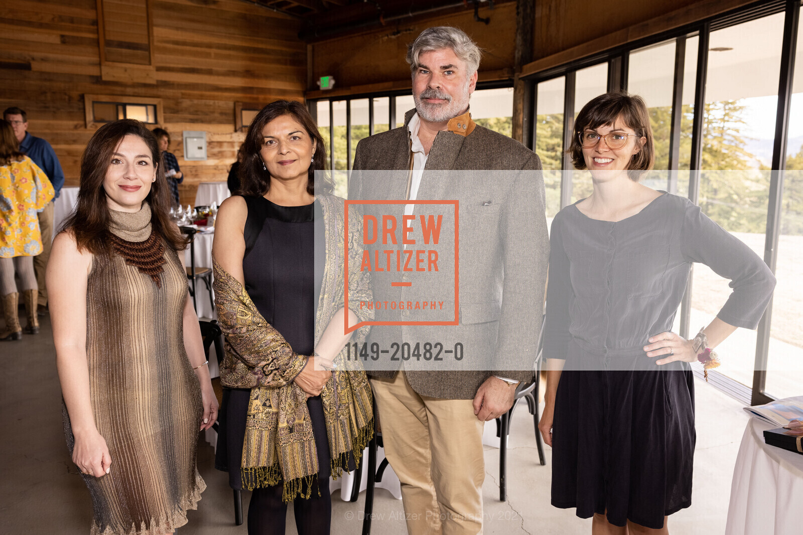 Maya Labban, Anna Sidana, Matthew MacCaul Turner, Julie Herndon, Artful Harvest Benefit 2021, Djerassi Resident Artists Program. 2325 Bear Gulch Rd, Woodside, CA 94062, October 17th, 2021, Photo #1149-20482-0 Maya Labban, Anna Sidana, Matthew MacCaul Turner, Julie Herndon, Photo #1149-20482-0