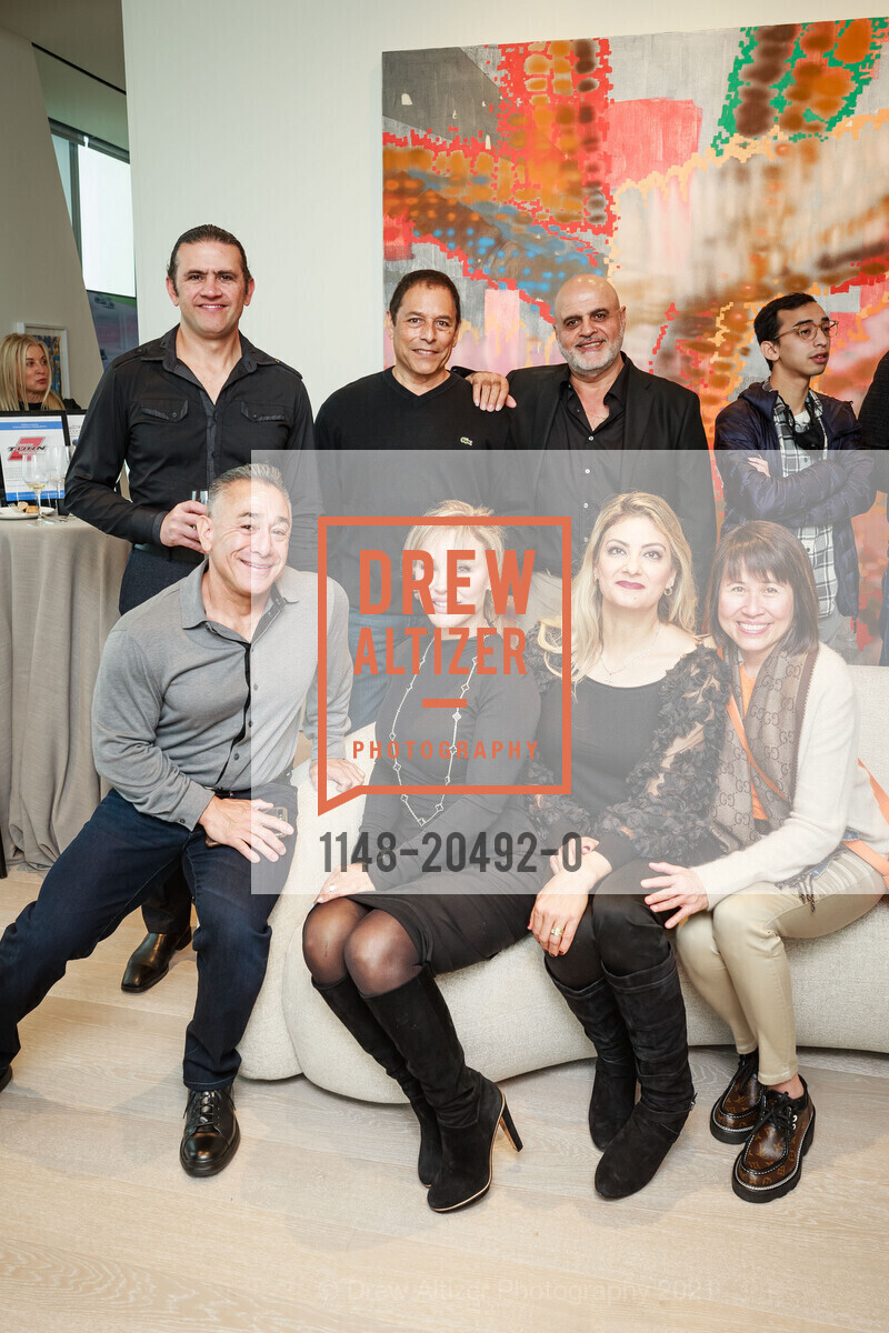 Parham Karbassi, Christopher Ziegle, Ramona Karbassi, Naji Haddad, Jill Haddad, Joji Ziegle, Gallery 181 hosts Formula 1 Aramco United States Grand Prix, Gallery 181. 181 Fremont, October 24th, 2021, Photo #1148-20492-0 Parham Karbassi, Christopher Ziegle, Ramona Karbassi, Naji Haddad, Jill Haddad, Joji Ziegle, Photo #1148-20492-0
