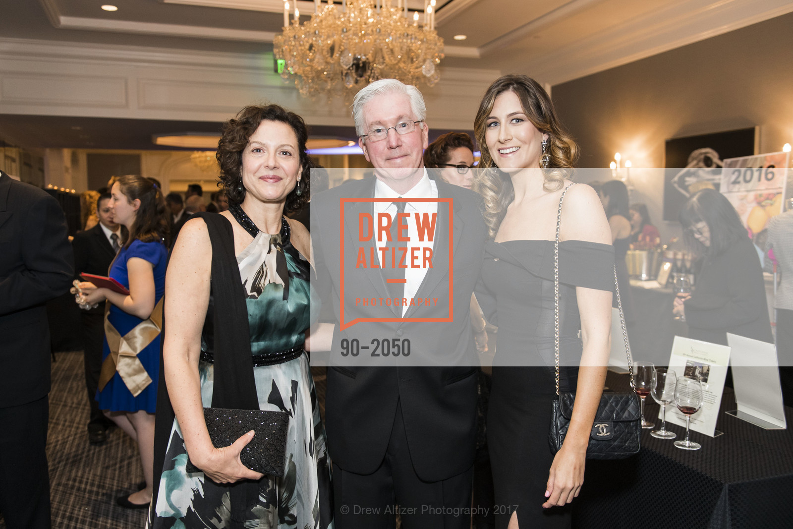 Filomena Cook, Cliff Cook, Kristin Cummings, 20th Annual California Wine Classic, Ritz Carlton Hotel. 600 Stockton St, April 21st, 2017, Photo #90-2050 Filomena Cook, Cliff Cook, Kristin Cummings, Photo #90-2050