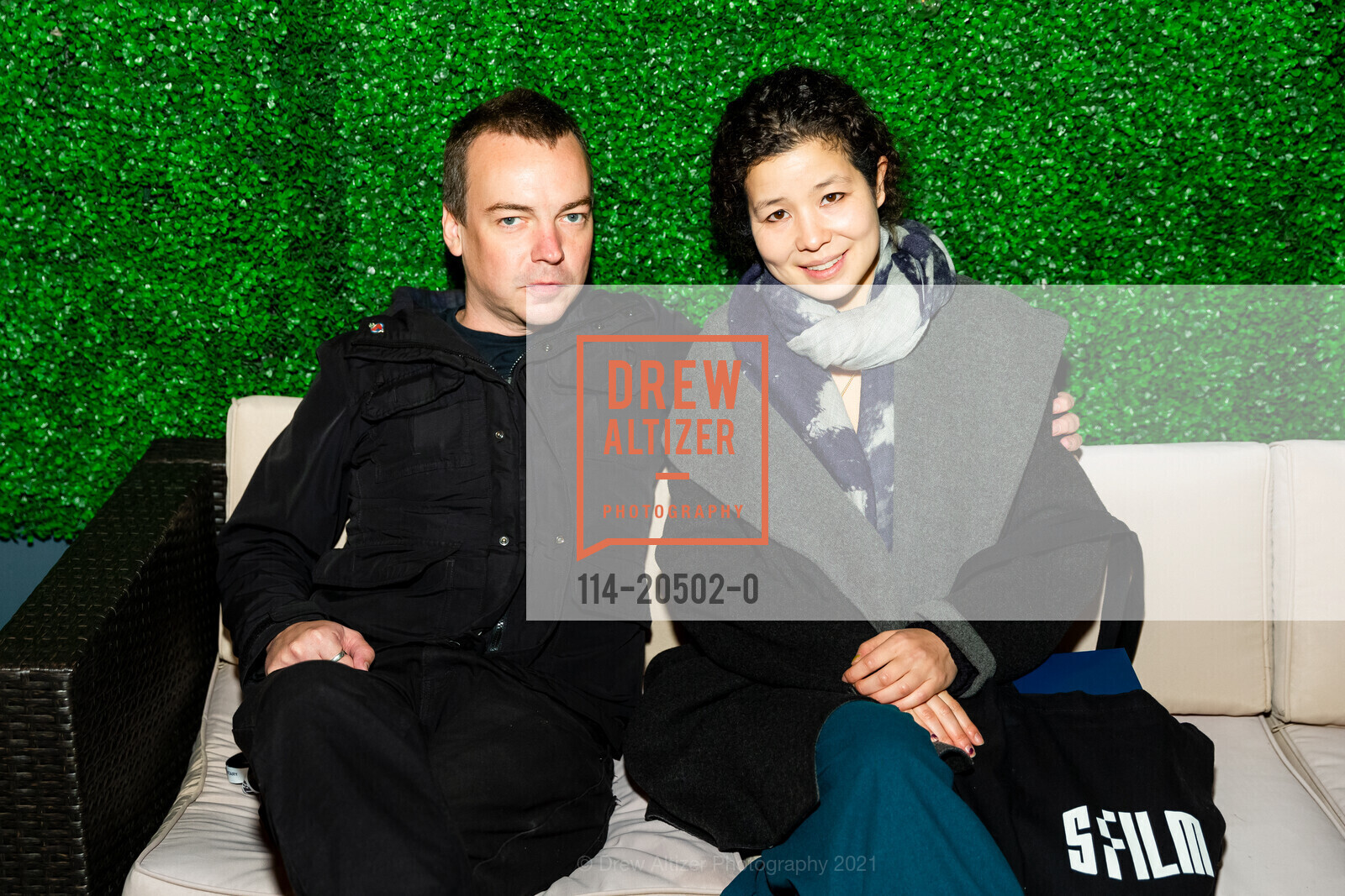 Nathan Truesdell, Jessica Kingdon, SFFILM Doc Stories Kickoff Party, BEI Hotel. 50 8th St, November 5th, 2021, Photo #114-20502-0 Nathan Truesdell, Jessica Kingdon, Photo #114-20502-0