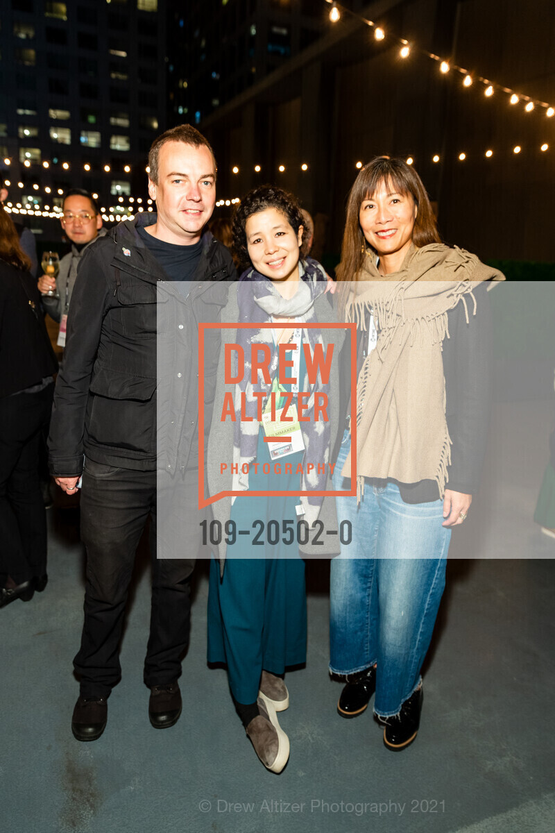 Nathan Truesdell, Jessica Kingdon, Annie Lai, SFFILM Doc Stories Kickoff Party, BEI Hotel. 50 8th St, November 5th, 2021, Photo #109-20502-0 Nathan Truesdell, Jessica Kingdon, Annie Lai, Photo #109-20502-0
