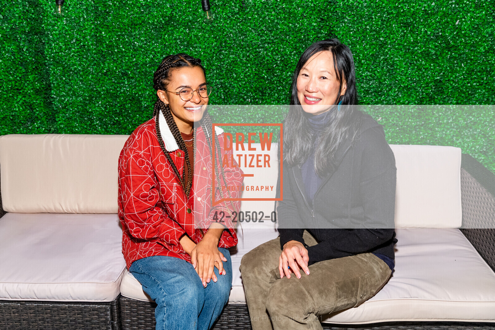 Aurora Brachman, Debbie Lum, SFFILM Doc Stories Kickoff Party, BEI Hotel. 50 8th St, November 5th, 2021, Photo #42-20502-0 Aurora Brachman, Debbie Lum, Photo #42-20502-0