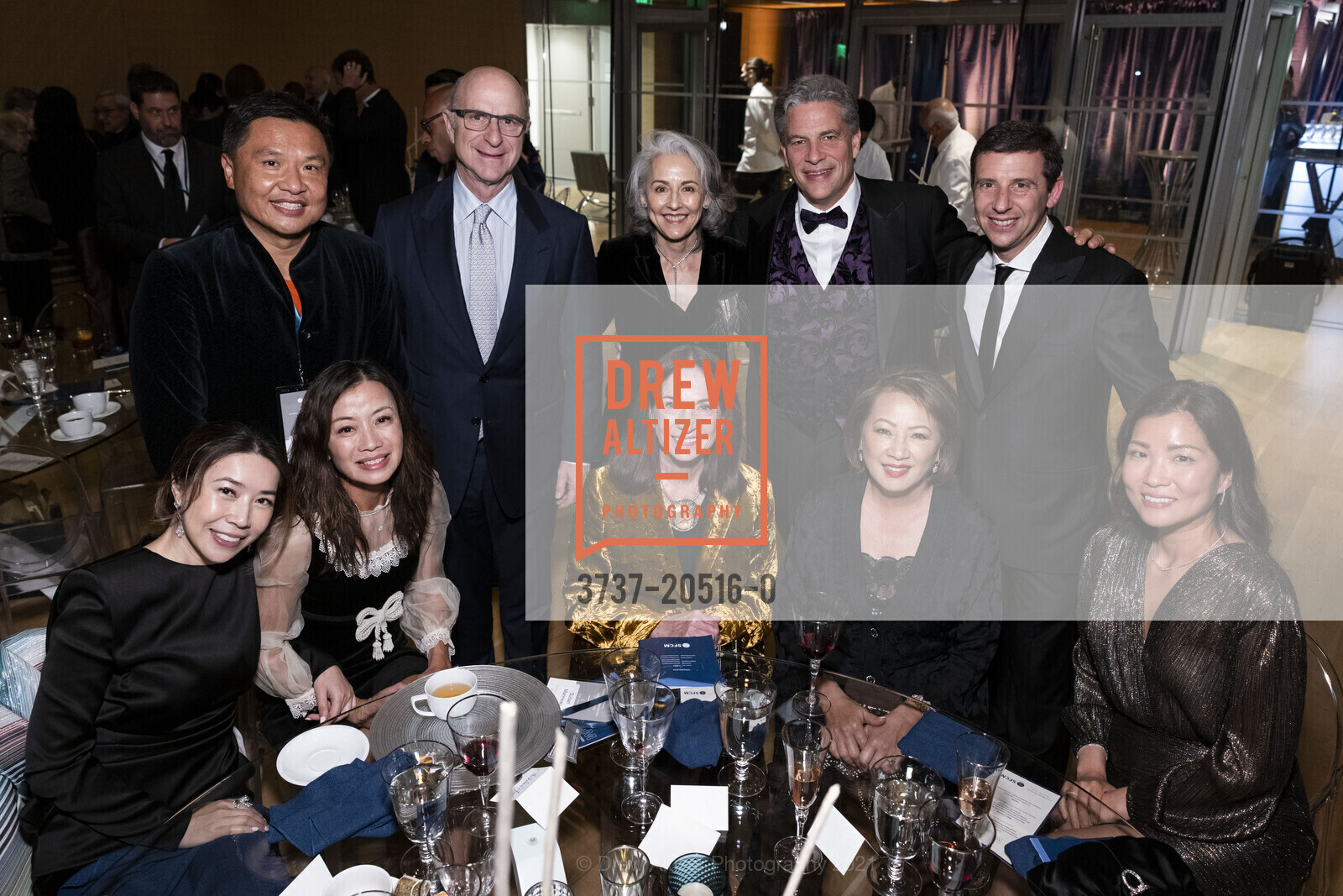 Samantha Chien, Lilian Qian, Bill Fisher, Sue Marineau, Sako Fisher, David Stull, Eliza Cash, Nicholas Fox, Maria Shim, SF Conservatory of Music 2021 Gala event featuring Yo-Yo Ma, Bowes Center. 200 Van Ness, November 12th, 2021, Photo #3737-20516-0 Samantha Chien, Lilian Qian, Bill Fisher, Sue Marineau, Sako Fisher, David Stull, Eliza Cash, Nicholas Fox, Maria Shim, Photo #3737-20516-0