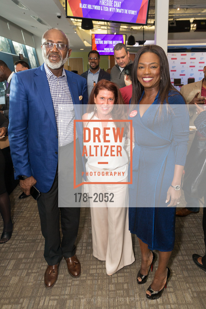 Gbenga Oyebode, Andrea Hoffman, Aisha Oyebode, 3rd Annual Culture Shifting Weekend- Fireside Chat, SAP, 1st Floor Cafe. 3410 Hillview Avenue, April 21st, 2017, Photo #178-2052 Gbenga Oyebode, Andrea Hoffman, Aisha Oyebode, Photo #178-2052