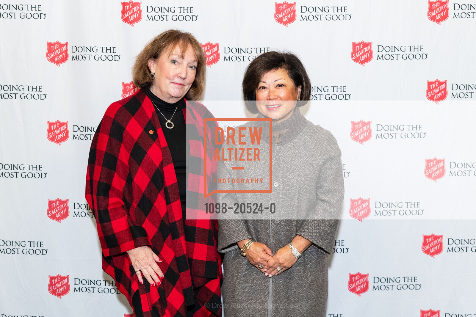 Debbie Kelley, Corki Recht, The Salvation Army's 18th Annual Holiday Luncheon, The Salvation Army Kroc Center. 240 Turk St, November 17th, 2021, Photo #1098-20524-0 Debbie Kelley, Corki Recht, Photo #1098-20524-0