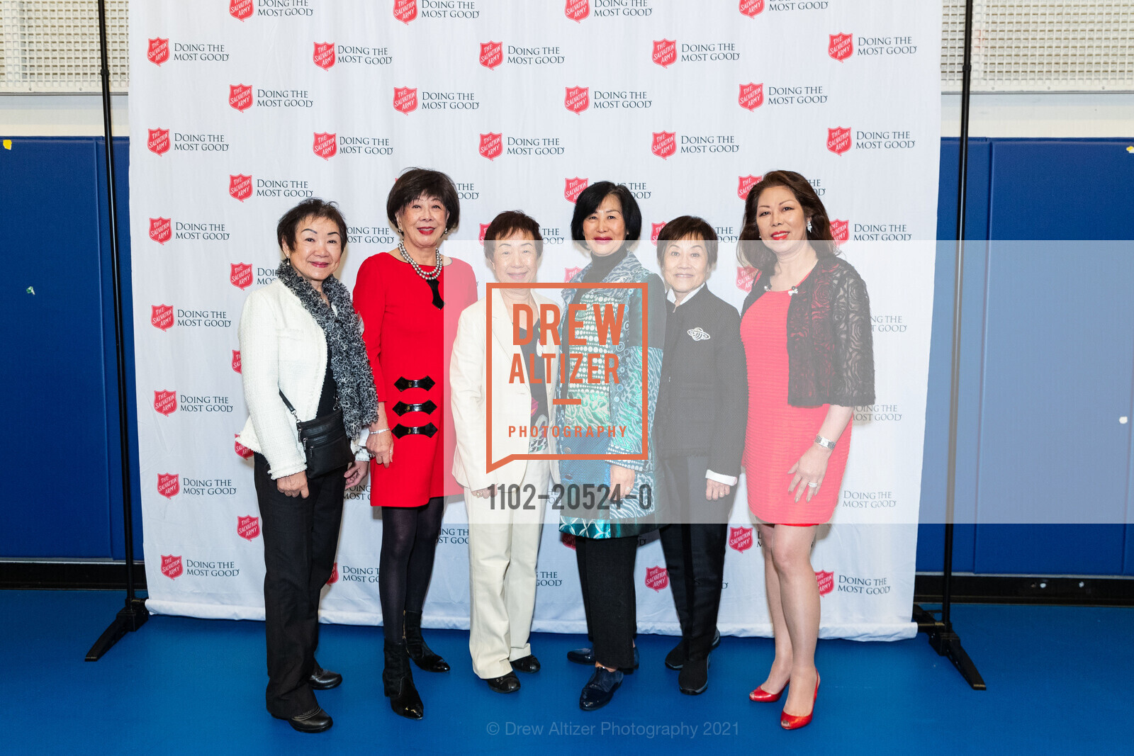 Lily Lee, Margaret Liu Collins, Marina Tsang, Liz Tsai, Allie Liu, Julia Wu, The Salvation Army's 18th Annual Holiday Luncheon, The Salvation Army Kroc Center. 240 Turk St, November 17th, 2021, Photo #1102-20524-0 Lily Lee, Margaret Liu Collins, Marina Tsang, Liz Tsai, Allie Liu, Julia Wu, Photo #1102-20524-0