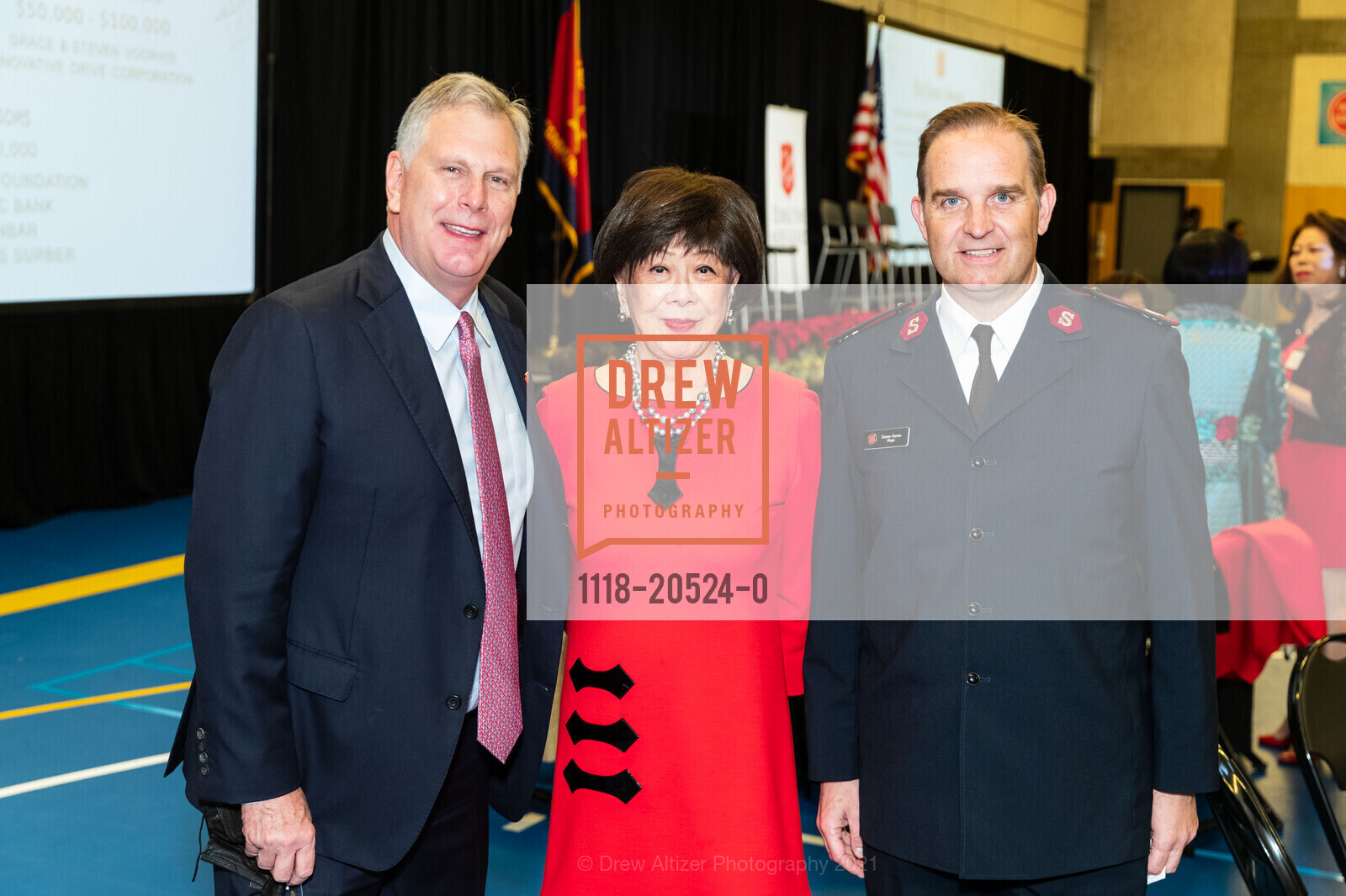 Ernst Bauer, Margaret Liu Collins, Darren Norton, The Salvation Army's 18th Annual Holiday Luncheon, The Salvation Army Kroc Center. 240 Turk St, November 17th, 2021, Photo #1118-20524-0 Ernst Bauer, Margaret Liu Collins, Darren Norton, Photo #1118-20524-0