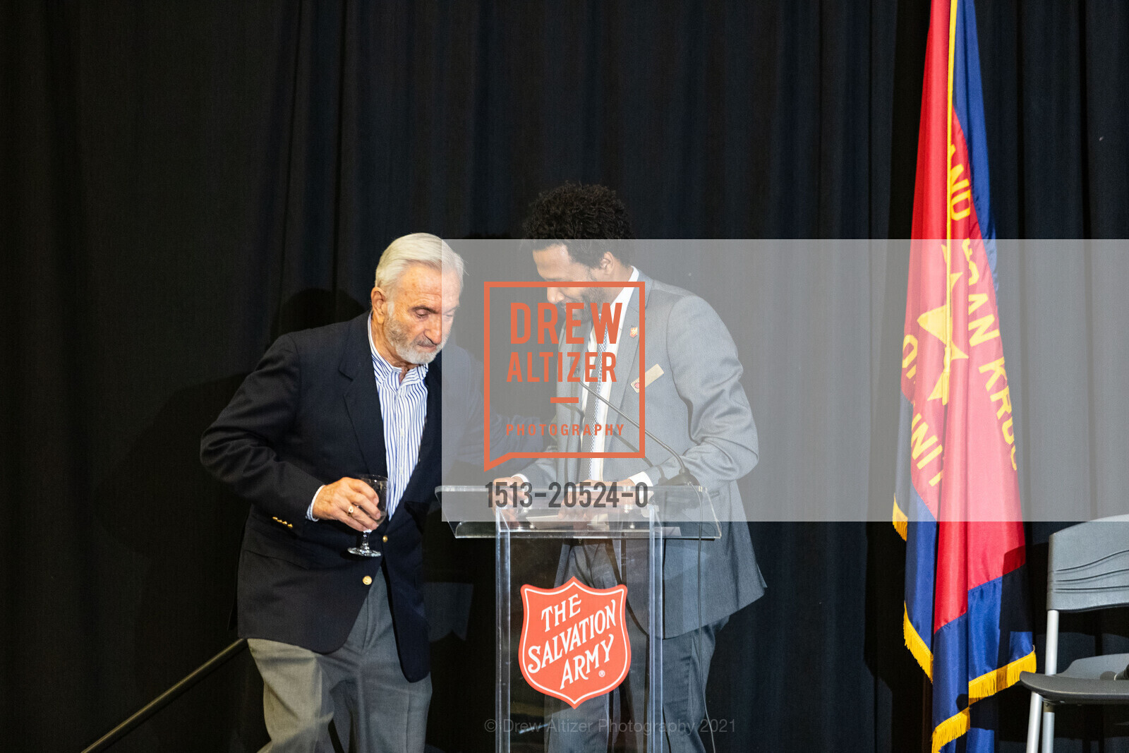 Art Agnos, Theo Ellington, The Salvation Army's 18th Annual Holiday Luncheon, The Salvation Army Kroc Center. 240 Turk St, November 17th, 2021, Photo #1513-20524-0 Art Agnos, Theo Ellington, Photo #1513-20524-0