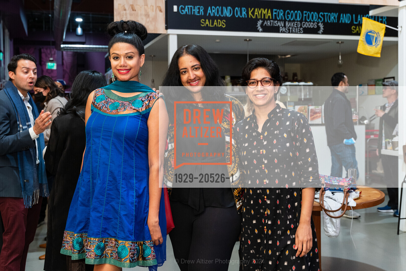 Seema Shree, Vaishnavi Jay, Usha Vellala, La Cocina, Vikrum Aiyer, SWANA Democrats & Priya Gupta present Diwali SF - A South Asian Festival of Lights, 101 Hyde St. 101 Hyde St, November 17th, 2021, Photo #1929-20526-1 Seema Shree, Vaishnavi Jay, Usha Vellala, Photo #1929-20526-1