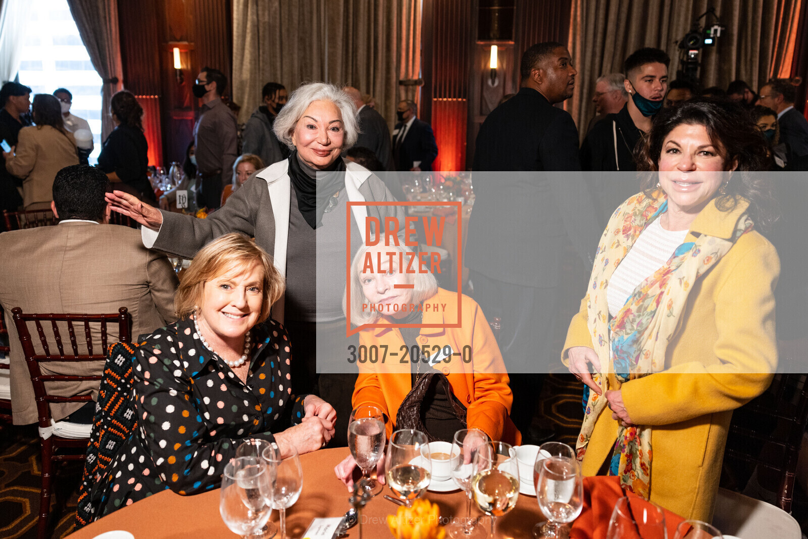 Marie Lipman, Barbara Wolfe, Gretchen Kimball, Deborah Mann, Bay Scholars 8th Annual Thanksgiving Luncheon, The Julia Morgan Ballroom. 465 California St, Photo #3007-20529-0 Marie Lipman, Barbara Wolfe, Gretchen Kimball, Deborah Mann, Photo #3007-20529-0