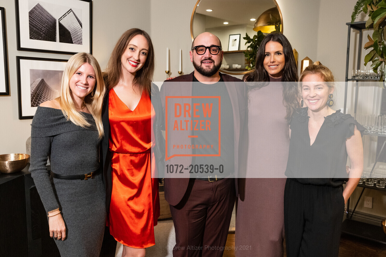 Caitlin Burnham, Victoria Smith, Geoffrey Coy, Hannah Warden, Missy Wyant Smit, Coy and Company Home Brand Launch, Coy and Company Home. 2580 Greenwich St, December 3rd, 2021, Photo #1072-20539-0 Caitlin Burnham, Victoria Smith, Geoffrey Coy, Hannah Warden, Missy Wyant Smit, Photo #1072-20539-0